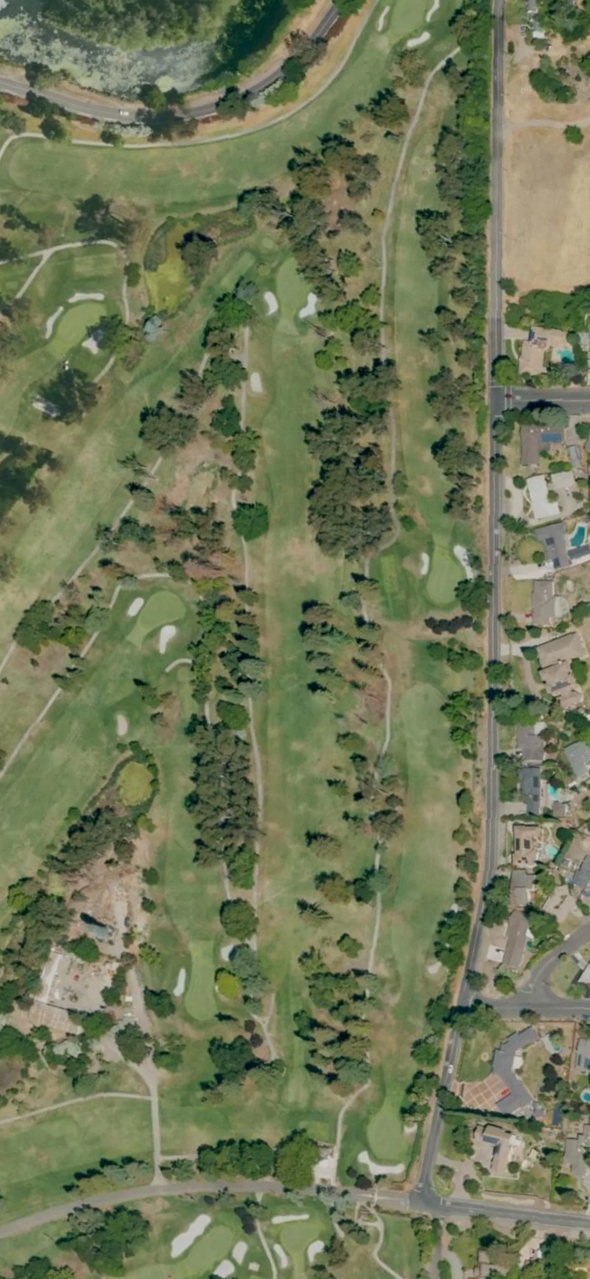 Stockton GCC hole 16 aerial preview, par 5, 546 yards
