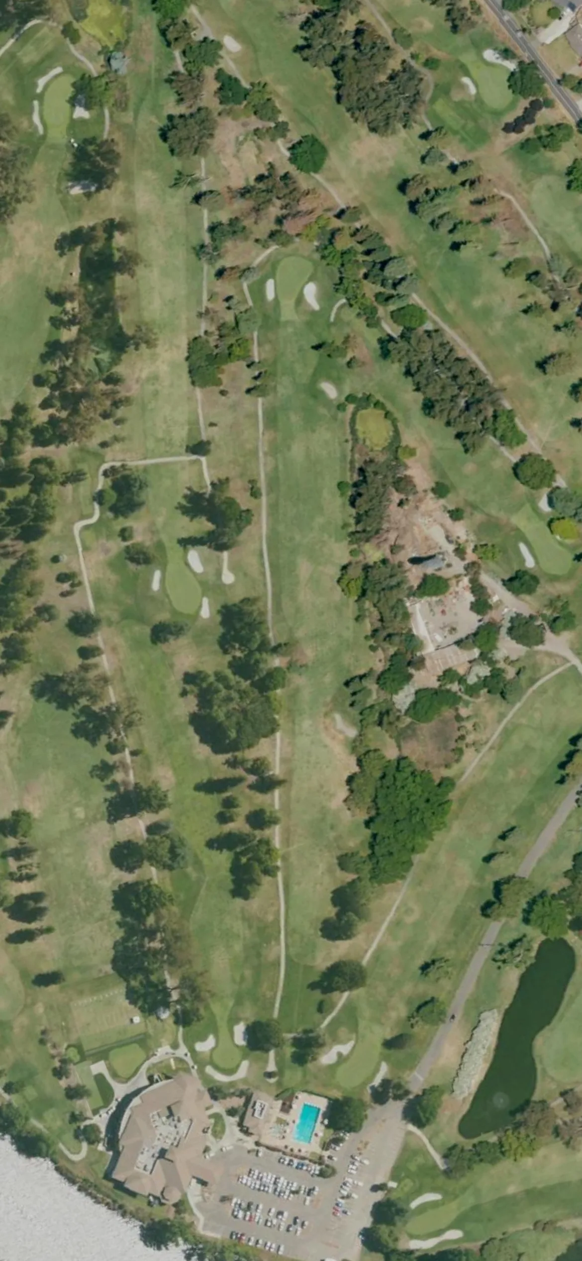 Stockton GCC hole 14 aerial preview, par 5, 531 yards