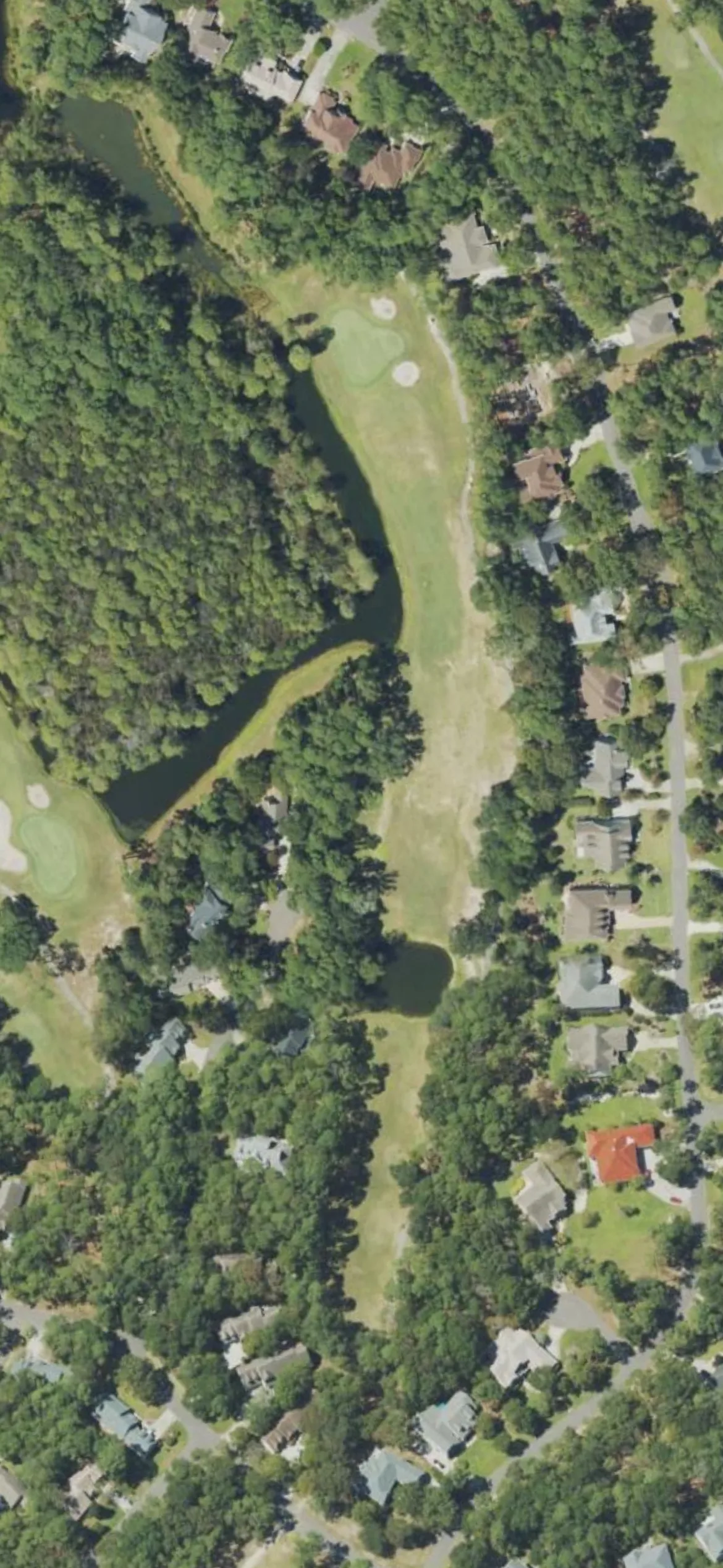 Lockwood Folly CC hole 12 aerial preview, par 4, 435 yards