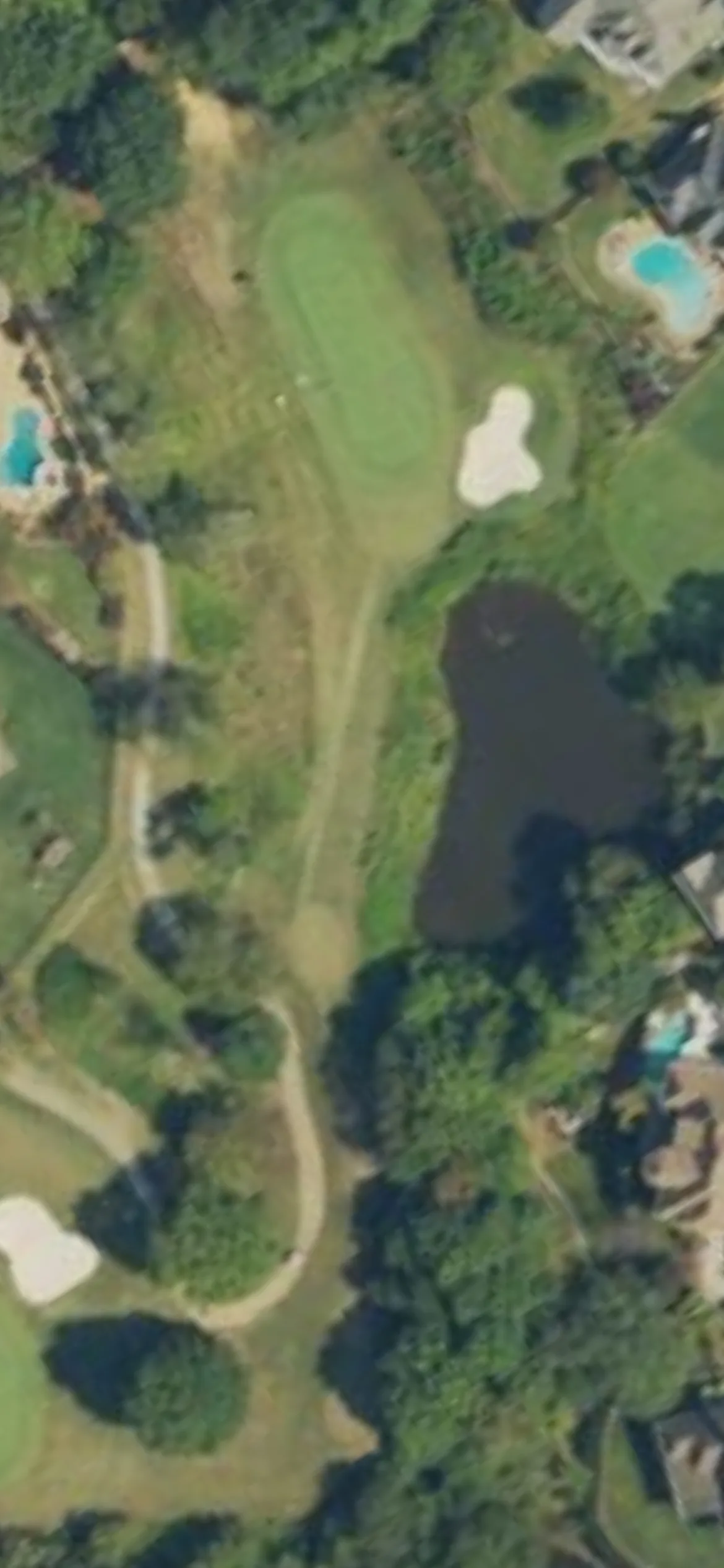 Salem Glen CC hole 12 aerial preview, par 3, 156 yards
