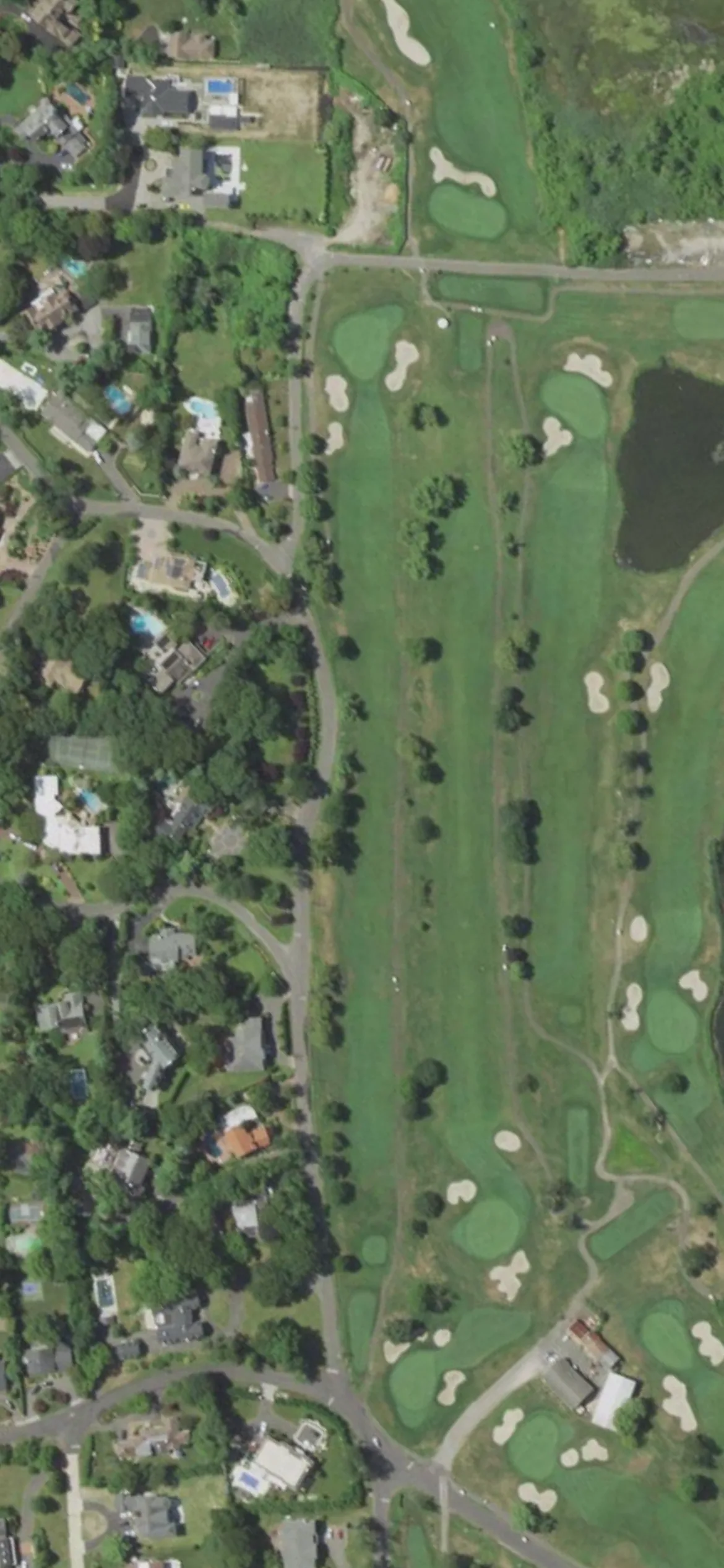 Lawrence Yacht & Country Club hole 11 aerial preview, par 5, 512 yards