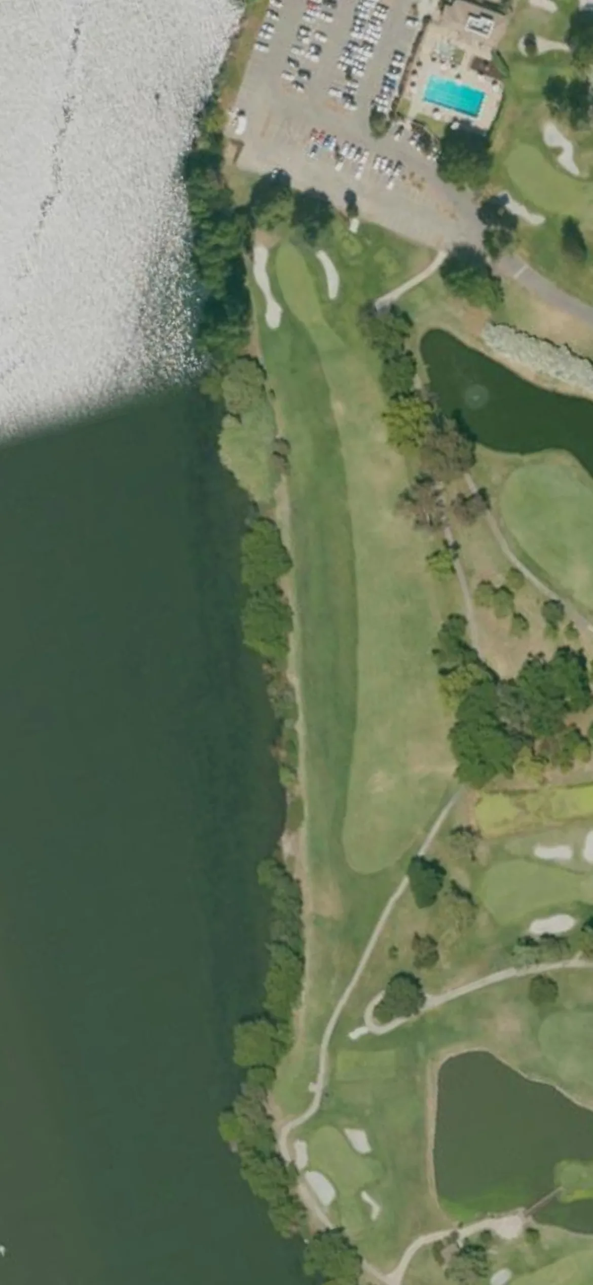 Stockton GCC hole 9 aerial preview, par 4, 363 yards
