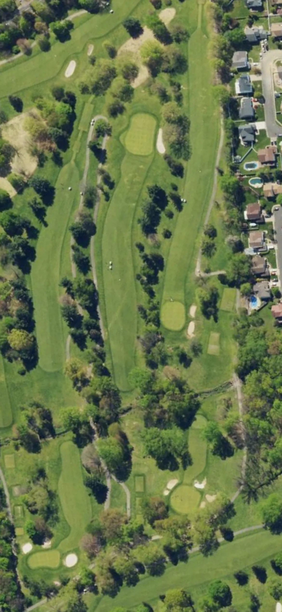Bensalem Country Club hole 15 aerial preview, par 4, 399 yards