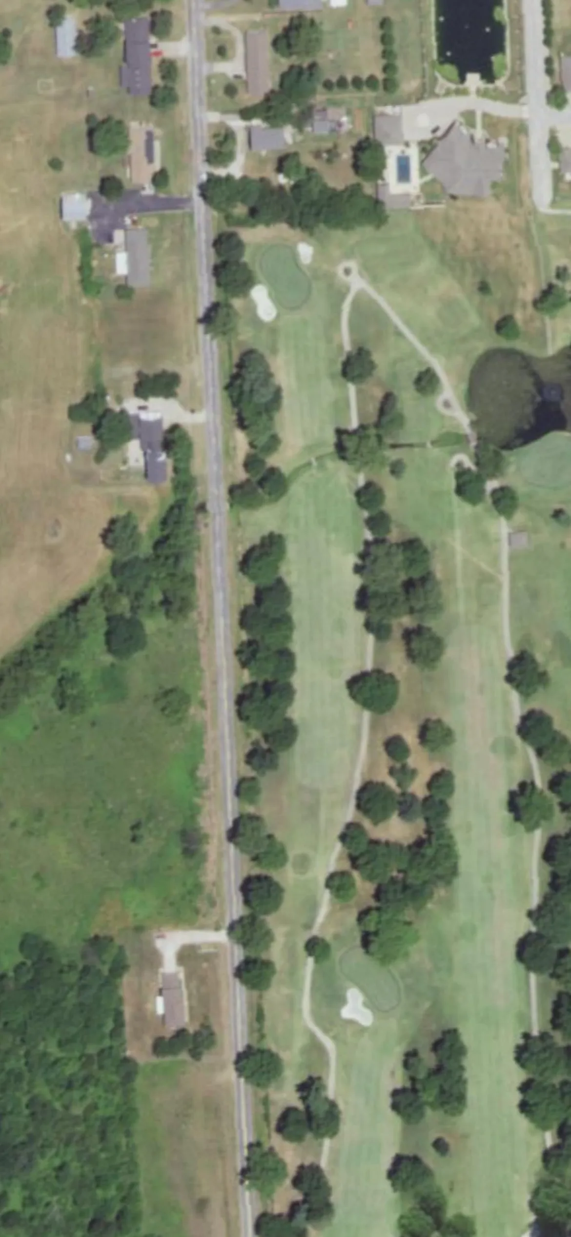 Twin Hills Golf & Country Club hole 4 aerial preview, par 4, 425 yards
