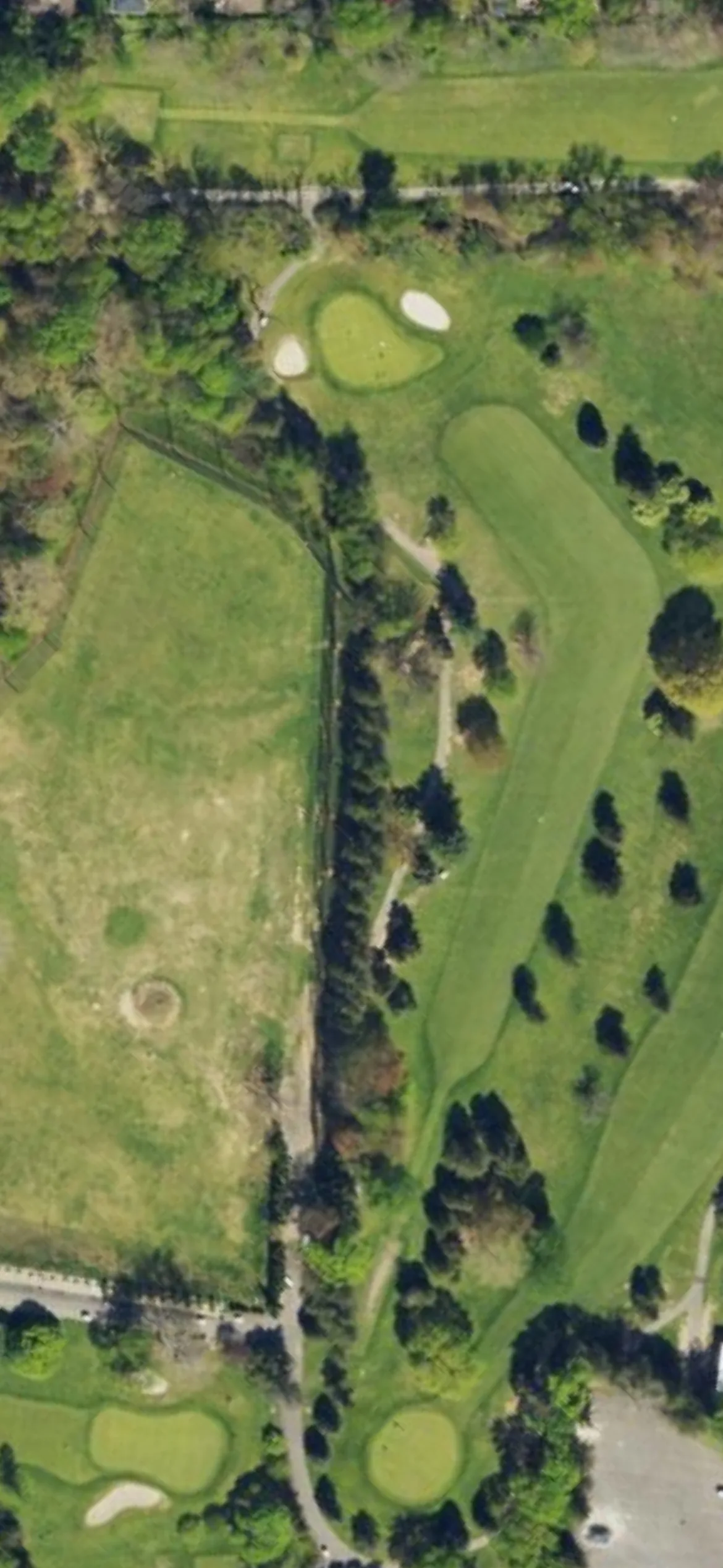 Bensalem Country Club hole 7 aerial preview, par 4, 332 yards