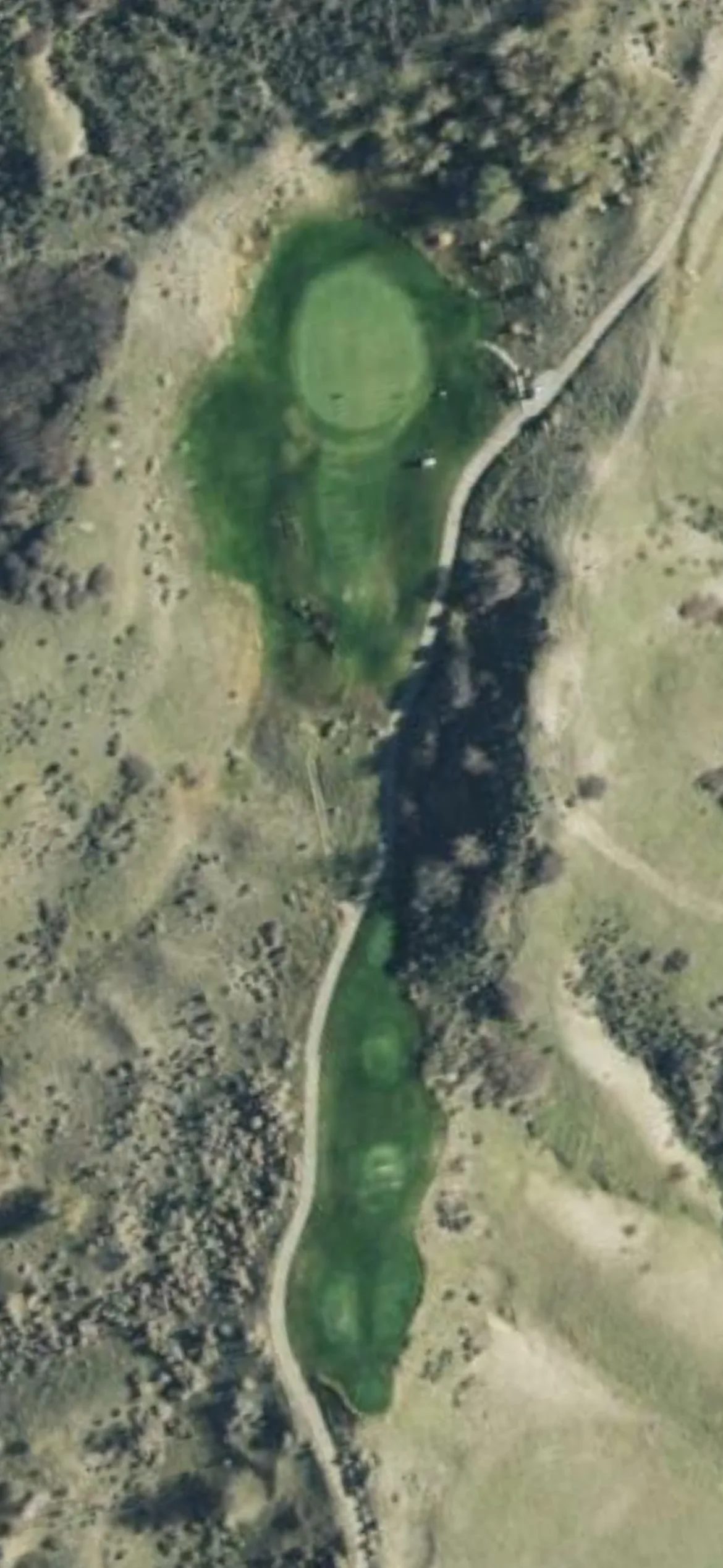 South Mountain GC hole 8 aerial preview, par 3, 229 yards