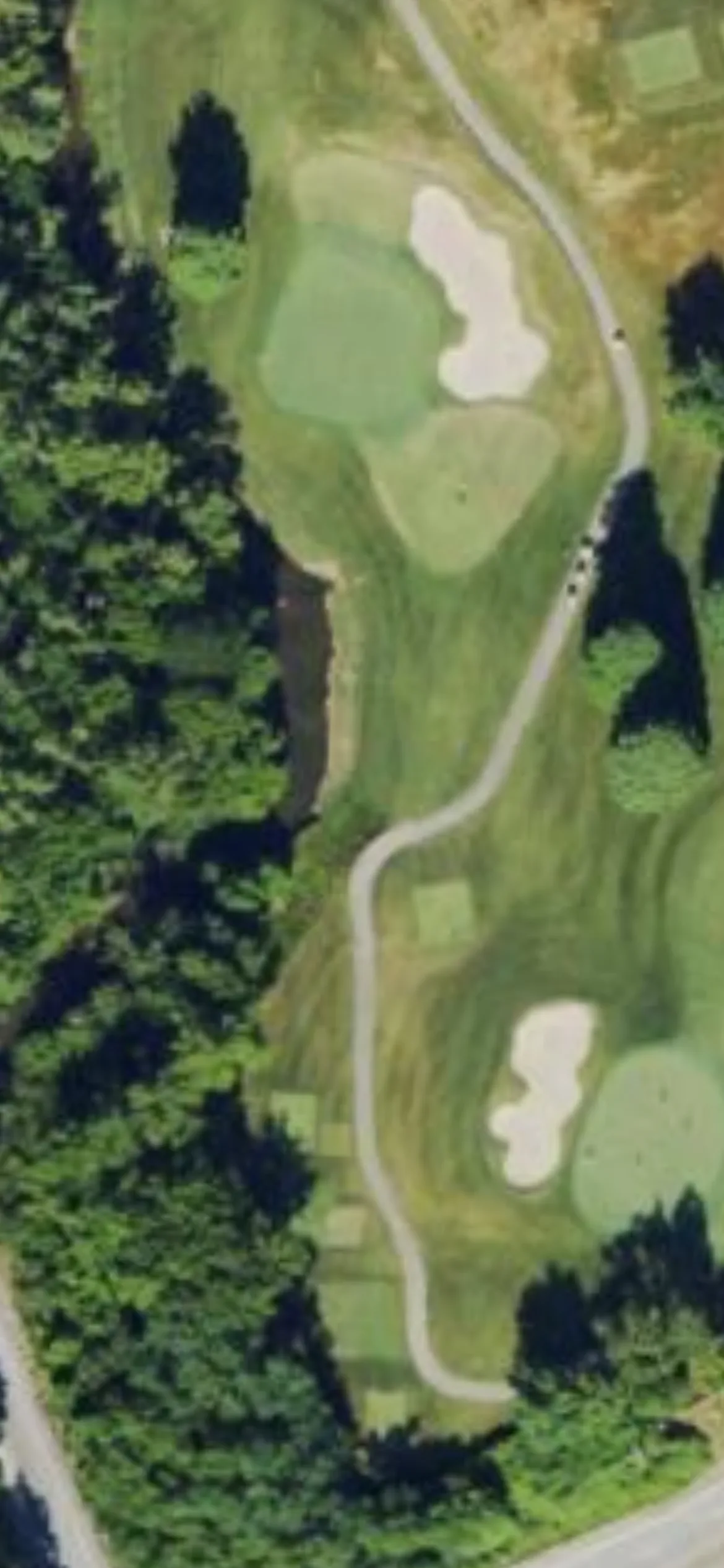 Big Spring Country Club hole 6 aerial preview, par 3, 176 yards