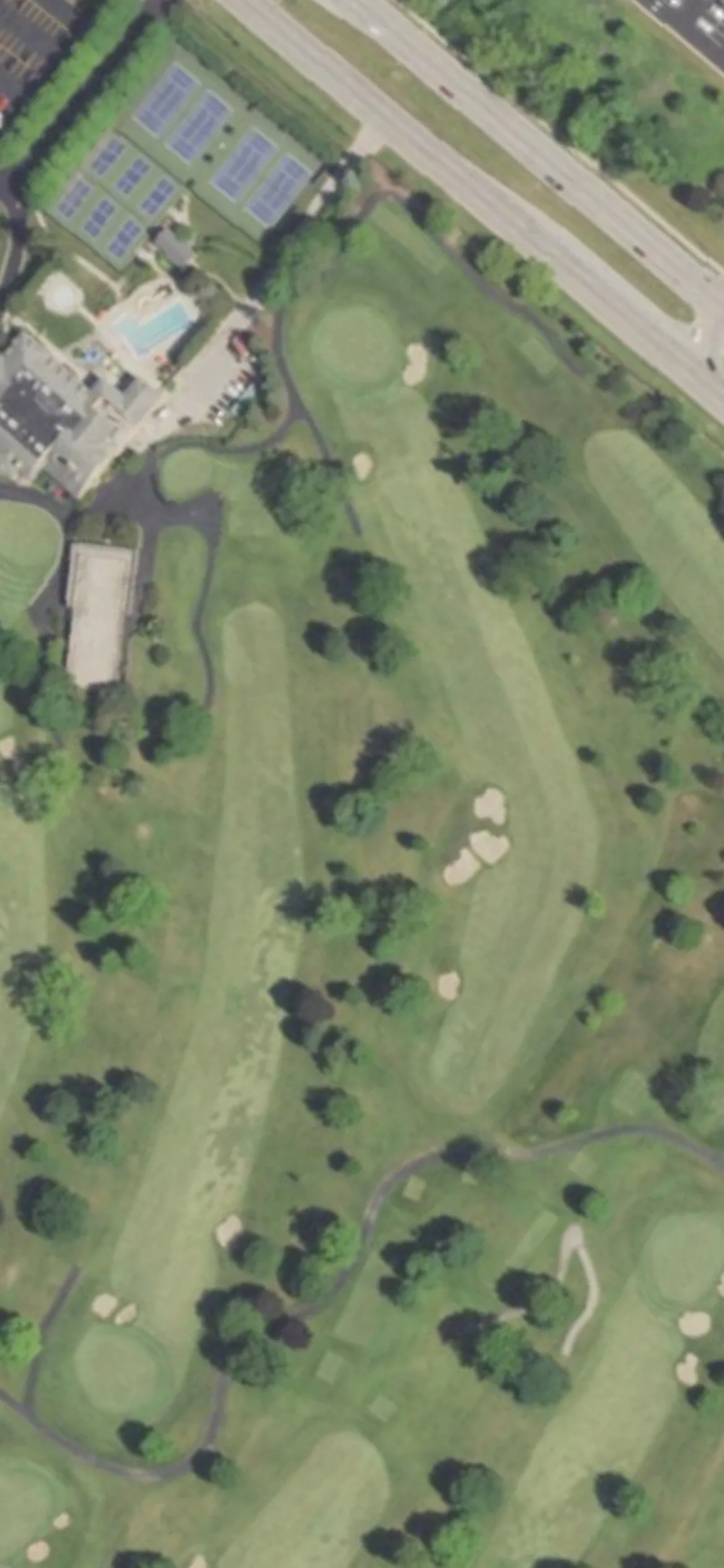 The Wisconsin Country Club hole 2 aerial preview, par 4, 413 yards