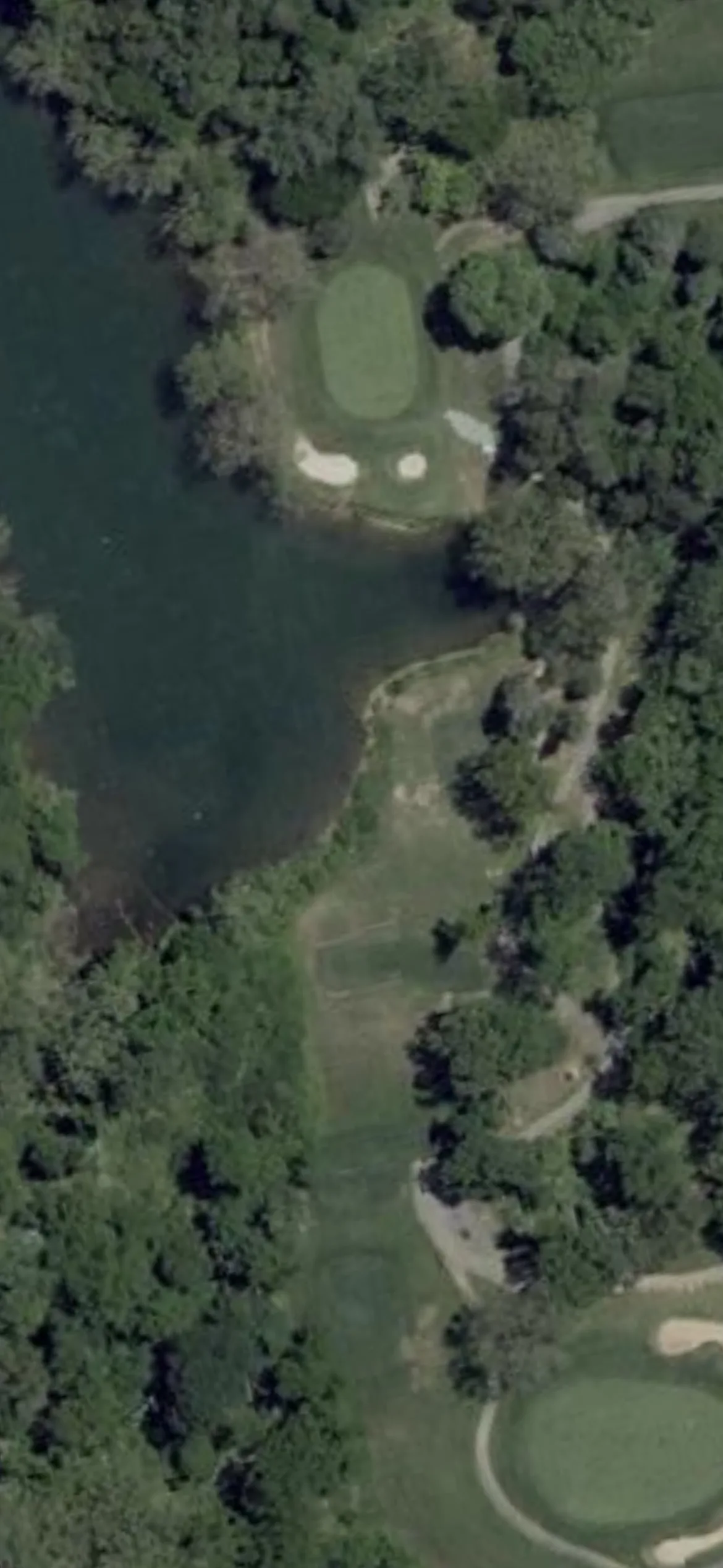 Pine Ridge Golf Course hole 8 aerial preview, par 3, 204 yards