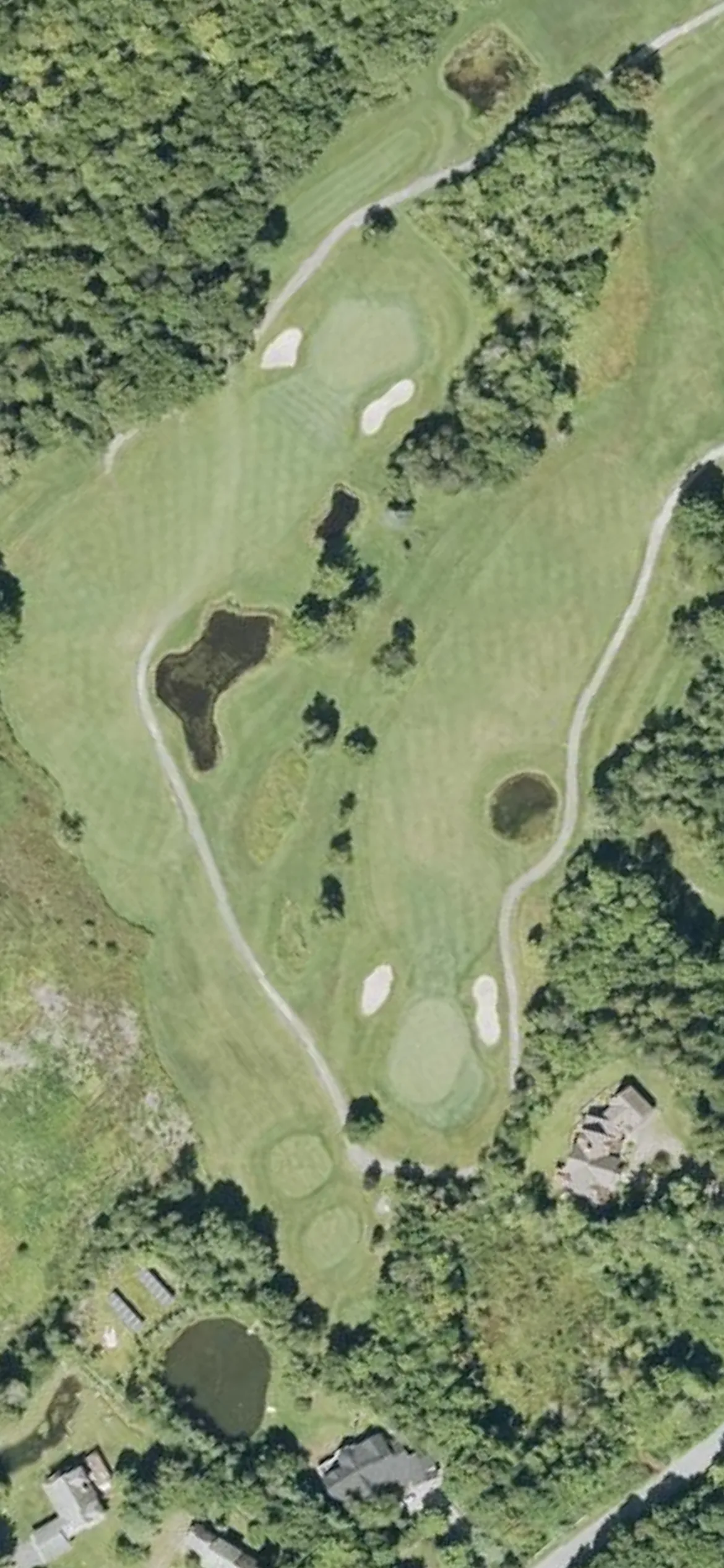 Mount Snow Country Club hole 17 aerial preview, par 4, 349 yards