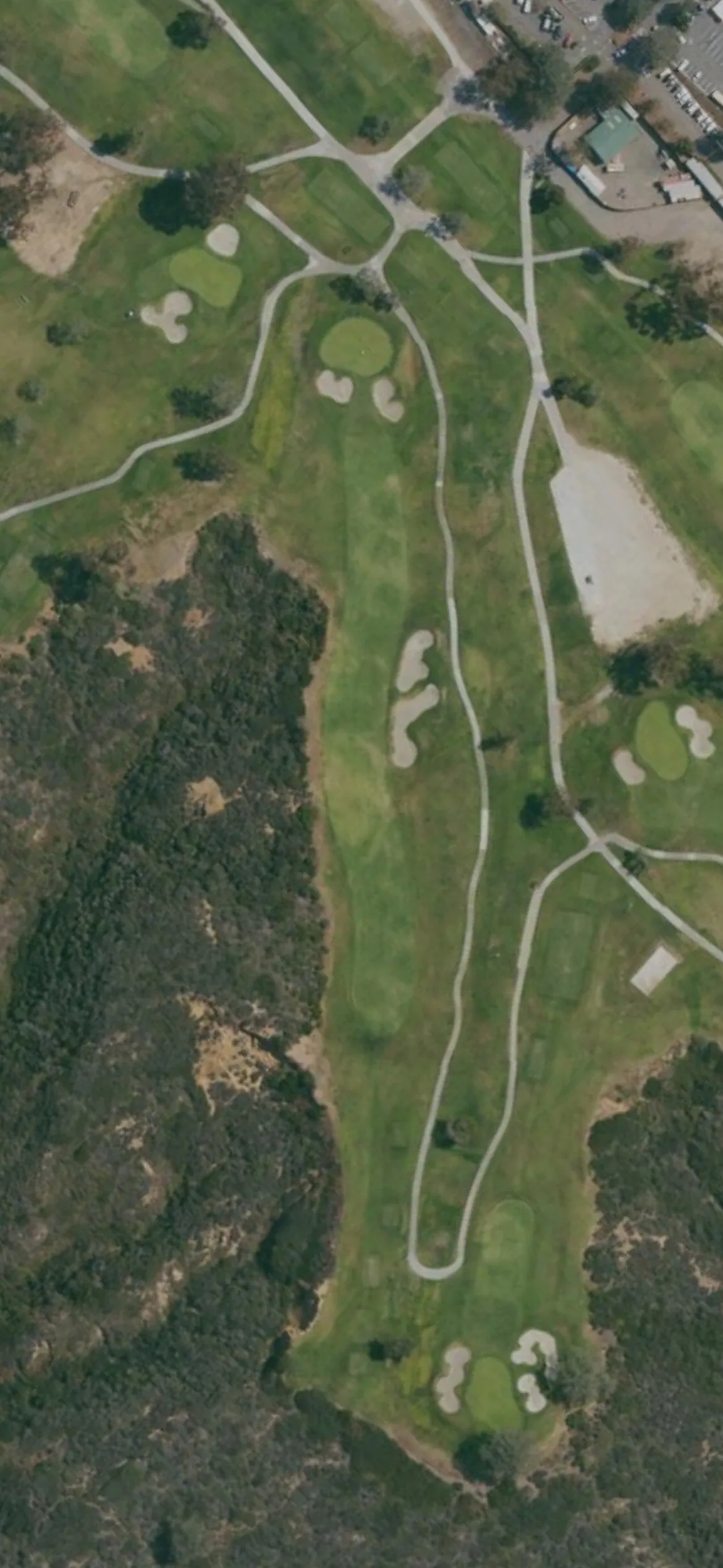 Torrey Pines Municipal Golf Course - South hole 17 aerial preview, par 4, 443 yards