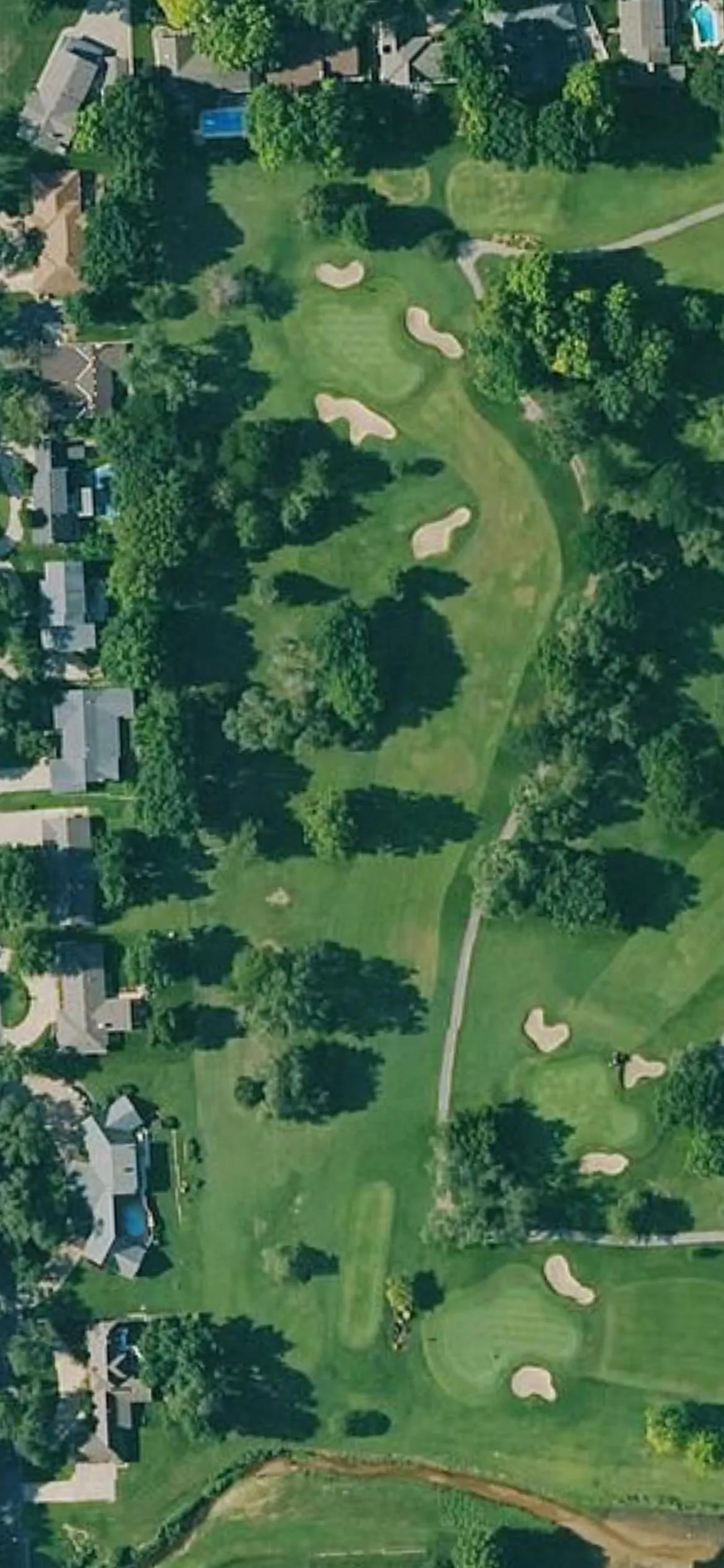 Rolling Hills Country Club hole 16 aerial preview, par 4, 305 yards