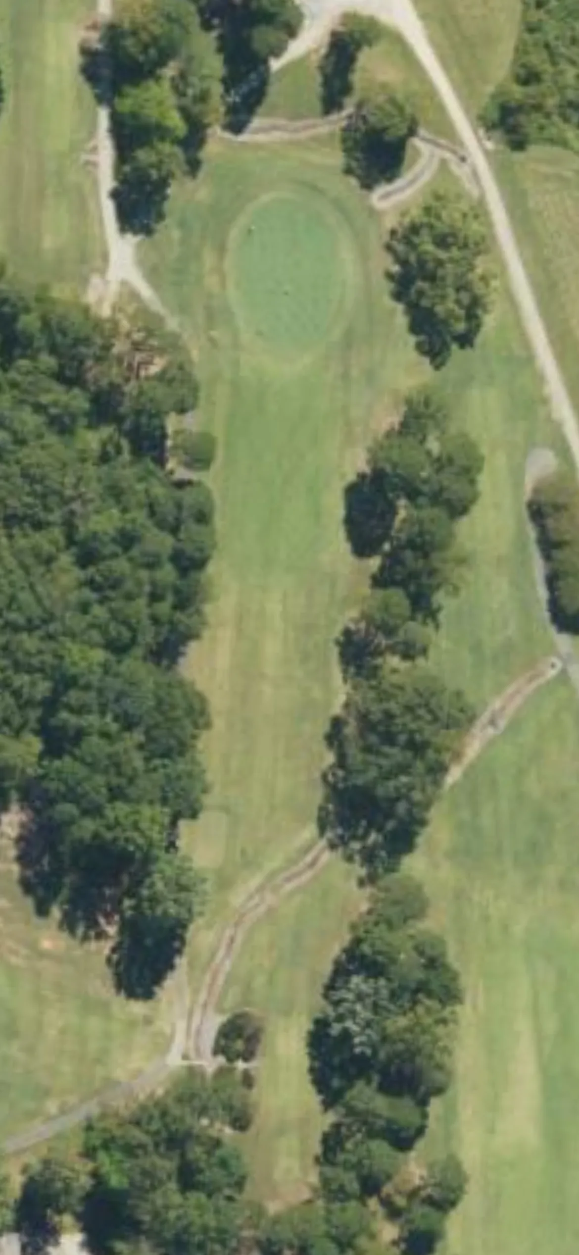 Cowans Ford CC hole 11 aerial preview, par 3, 220 yards