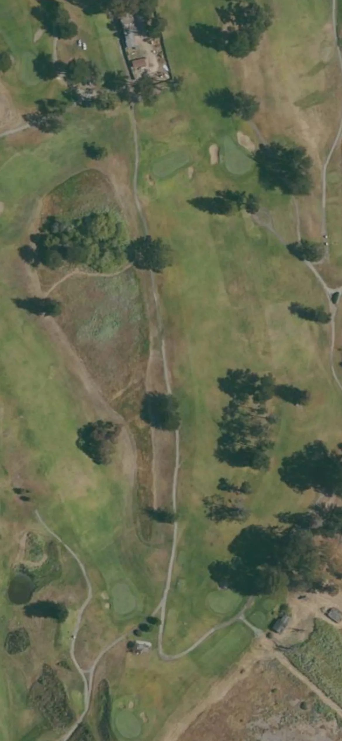 Pajaro Valley GC hole 8 aerial preview, par 4, 389 yards