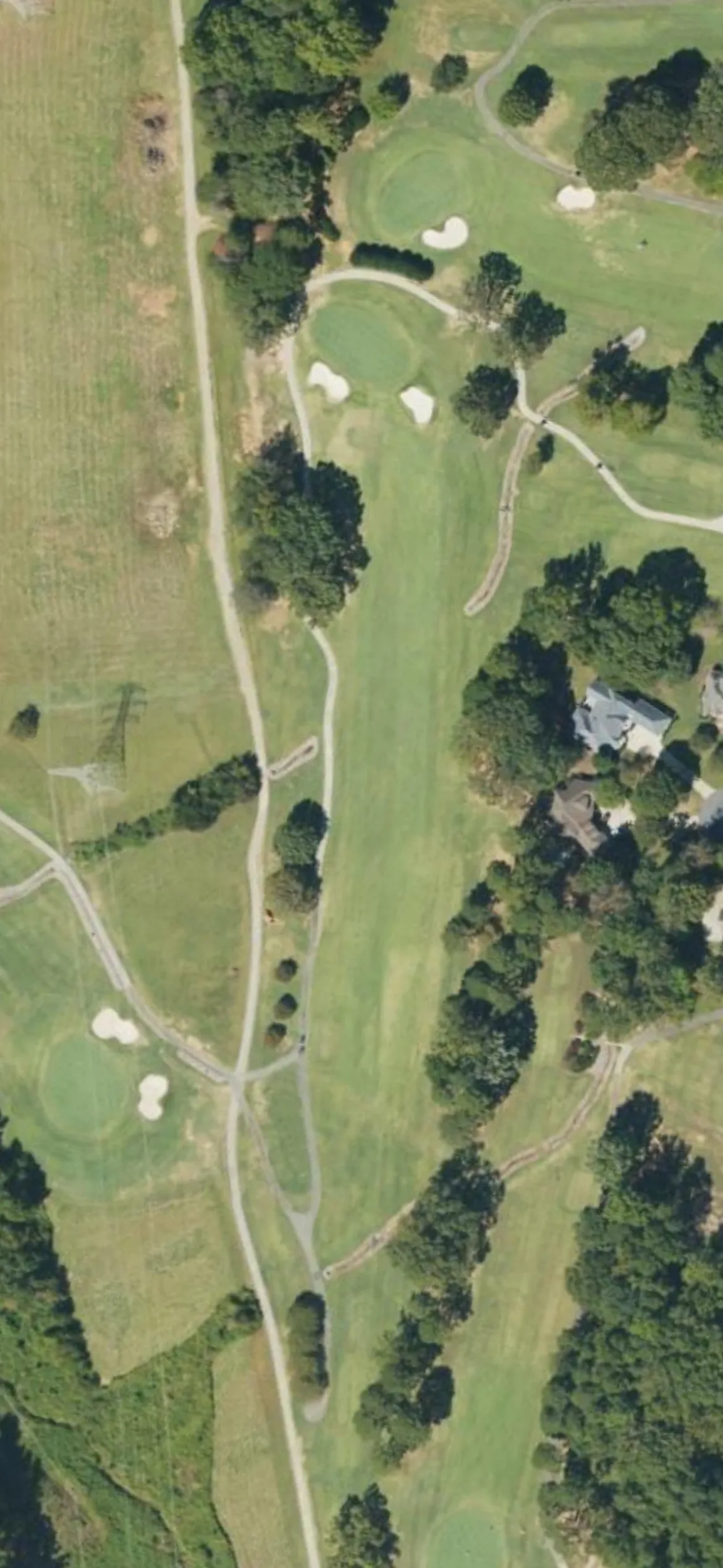 Cowans Ford CC hole 8 aerial preview, par 4, 404 yards