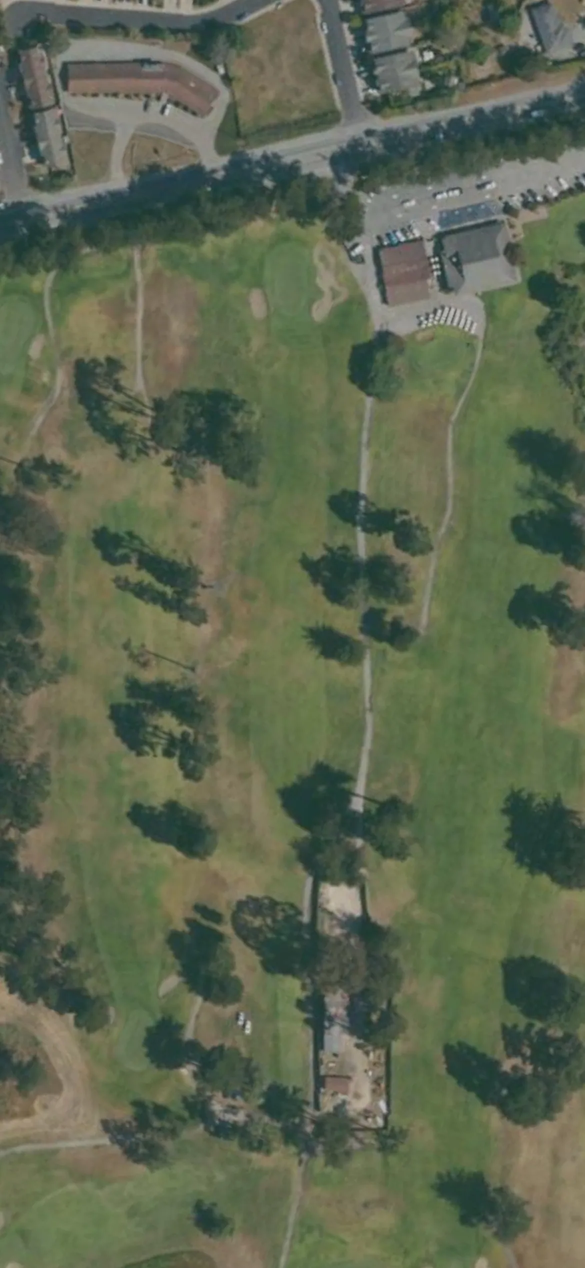 Pajaro Valley GC hole 9 aerial preview, par 4, 349 yards