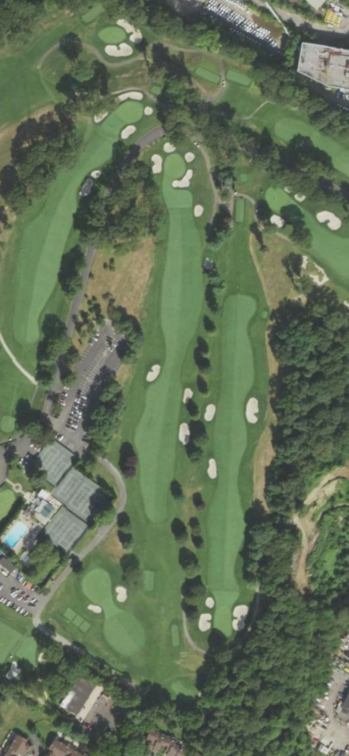 Glen Head Country Club hole 15 aerial preview, par 5, 564 yards