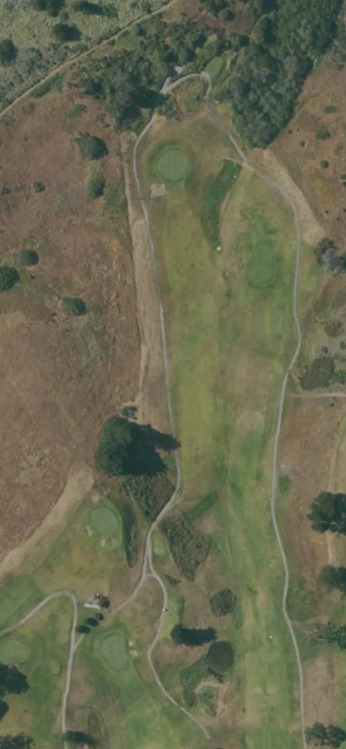 Pajaro Valley GC hole 13 aerial preview, par 4, 372 yards