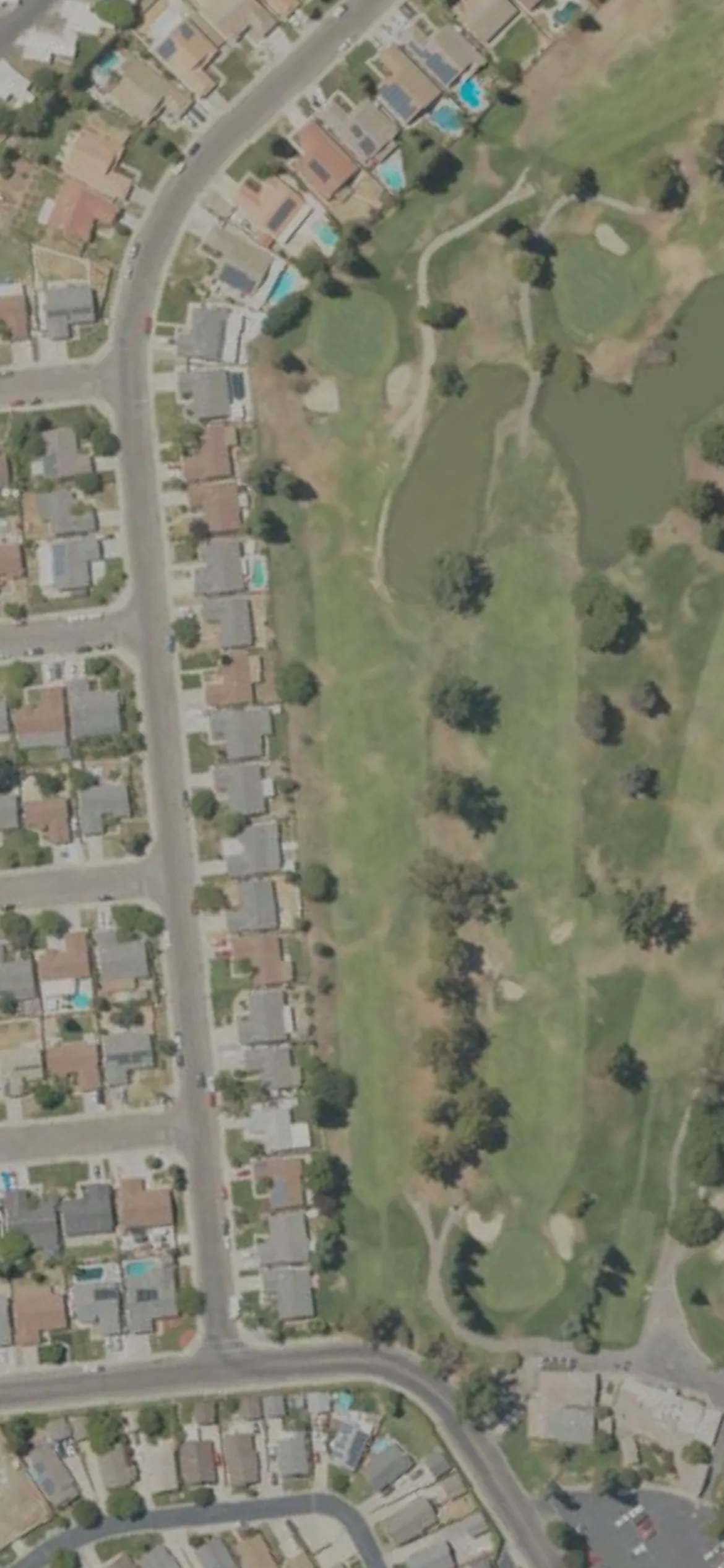 Rancho Del Rey GC hole 10 aerial preview, par 4, 350 yards