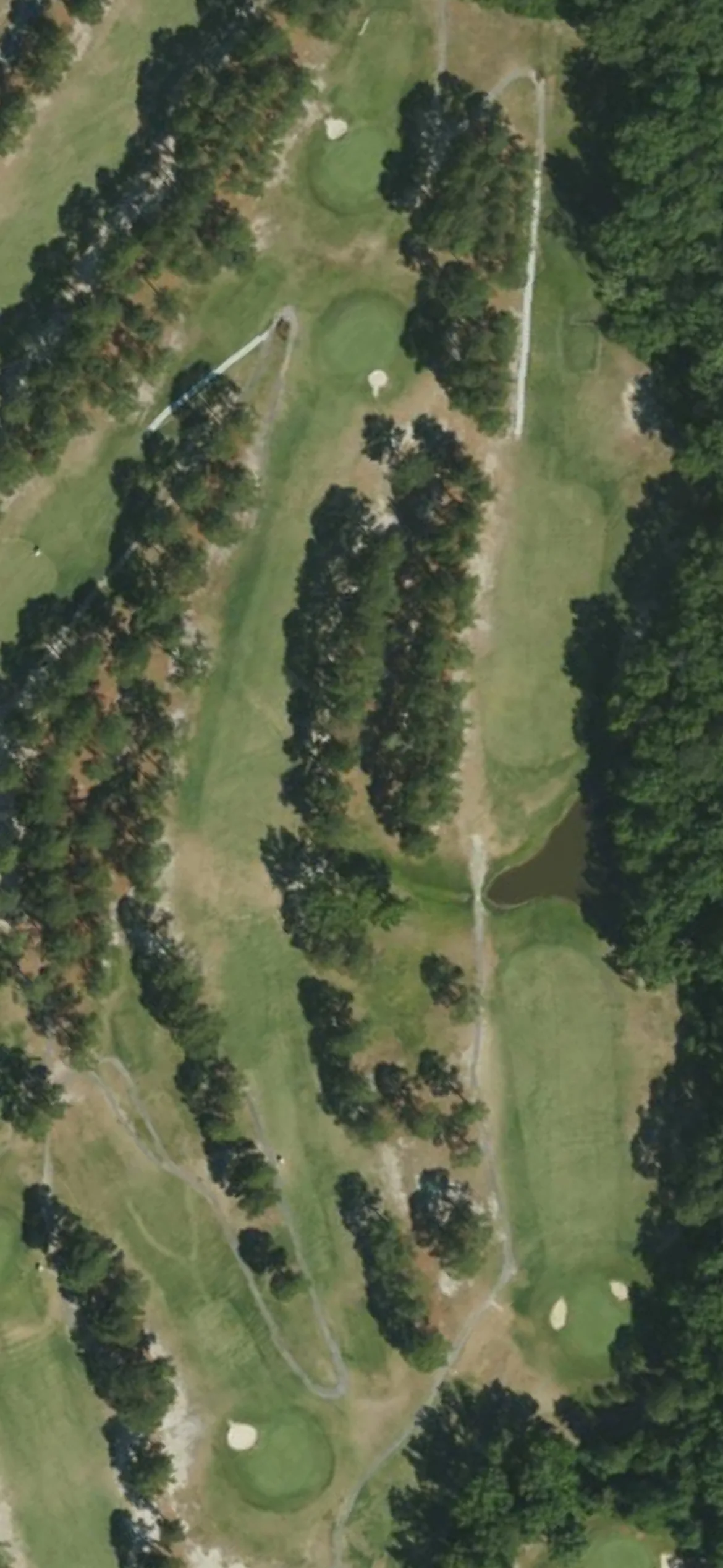 Southern Wayne CC hole 12 aerial preview, par 4, 413 yards