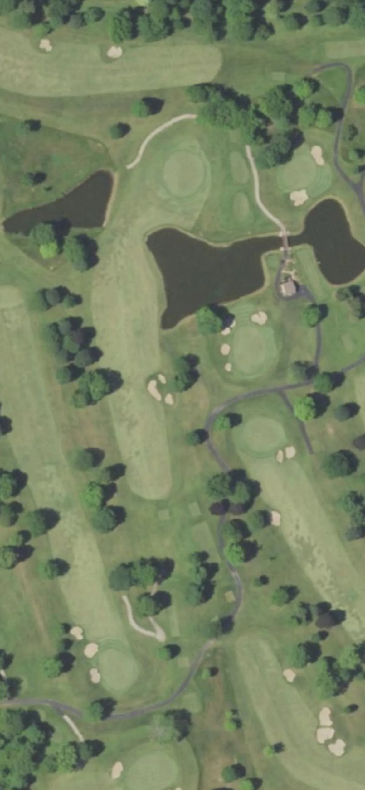 The Wisconsin Country Club hole 7 aerial preview, par 4, 439 yards
