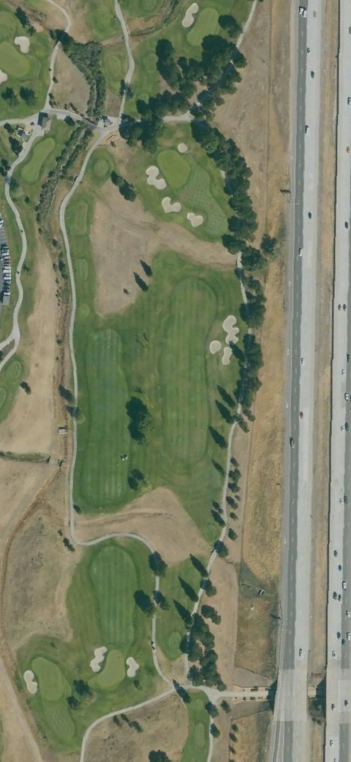 Coyote Creek GC - Tournament hole 9 aerial preview, par 4, 407 yards