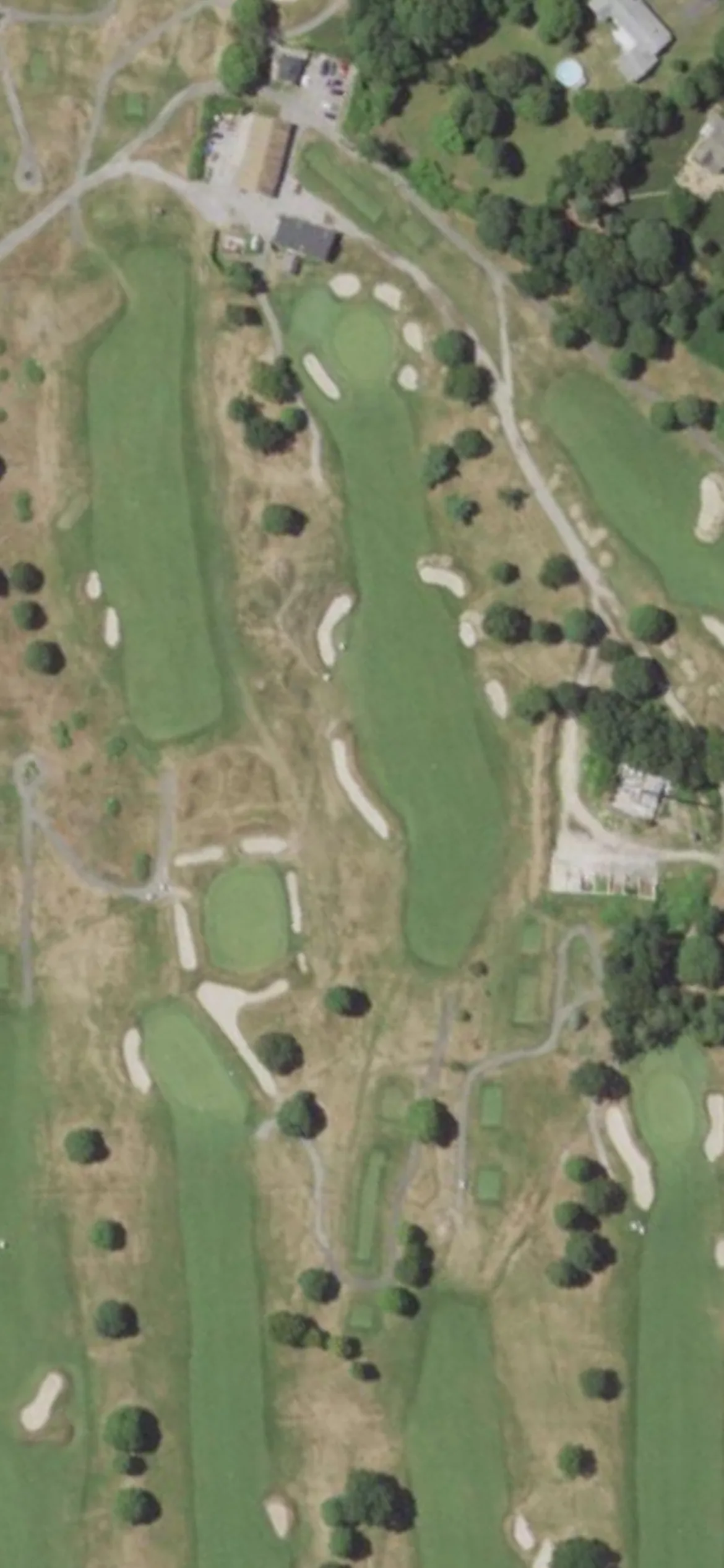Bellport Golf Club hole 2 aerial preview, par 4, 350 yards