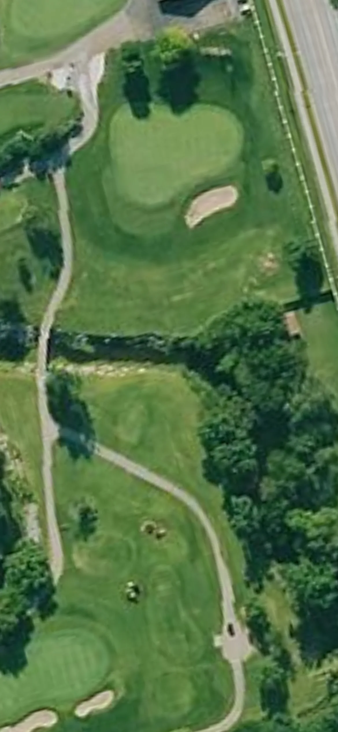 Rolling Hills Country Club hole 9 aerial preview, par 3, 163 yards