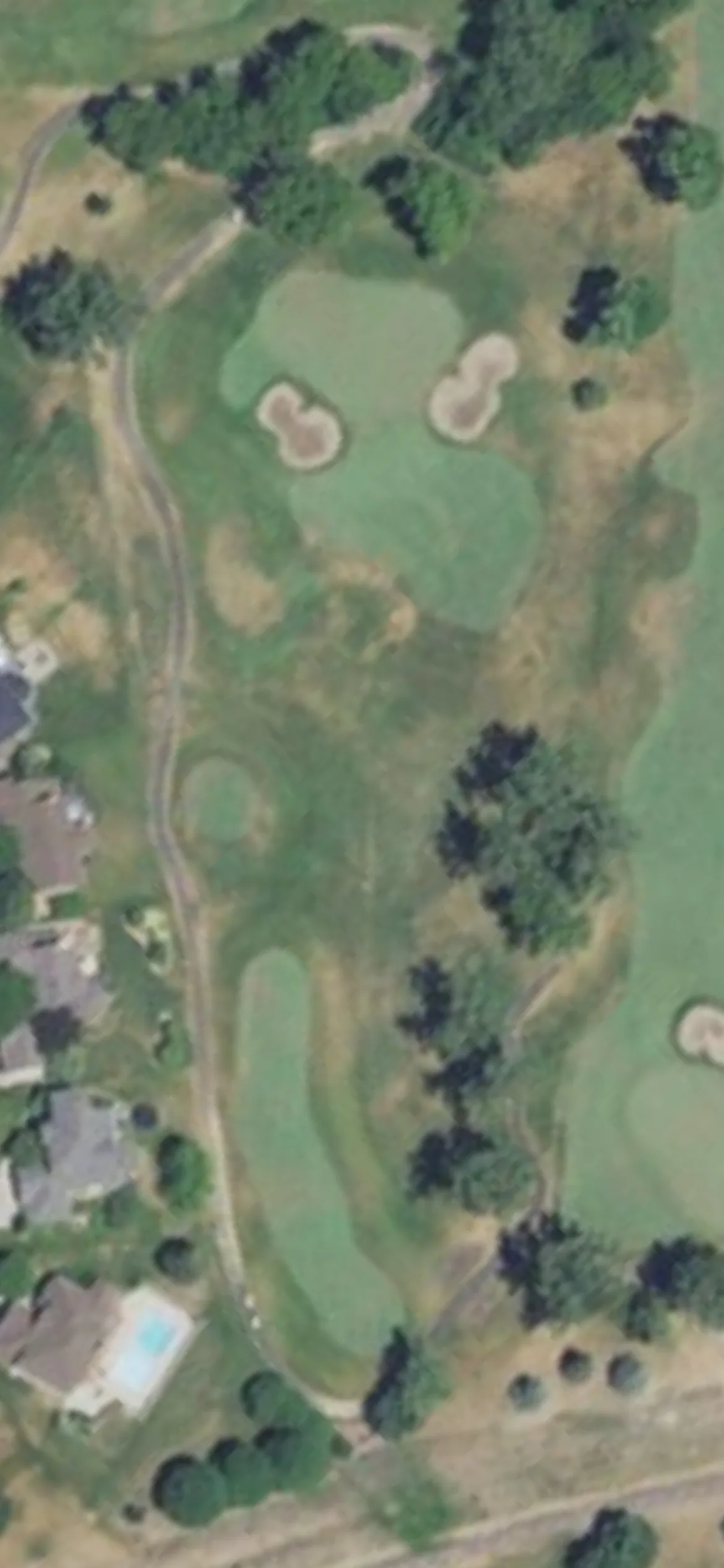 Edinburgh USA hole 2 aerial preview, par 3, 193 yards