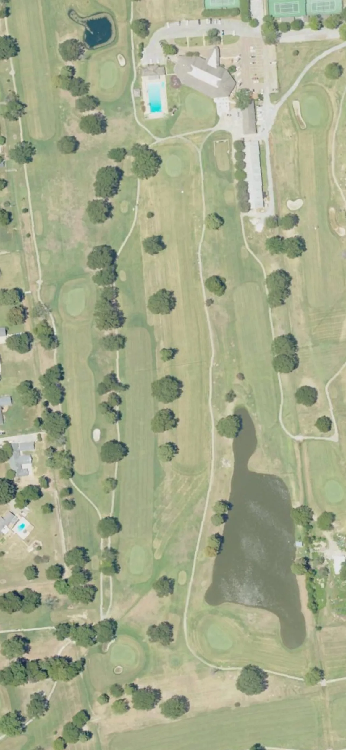 Greenville Country Club hole 9 aerial preview, par 5, 545 yards
