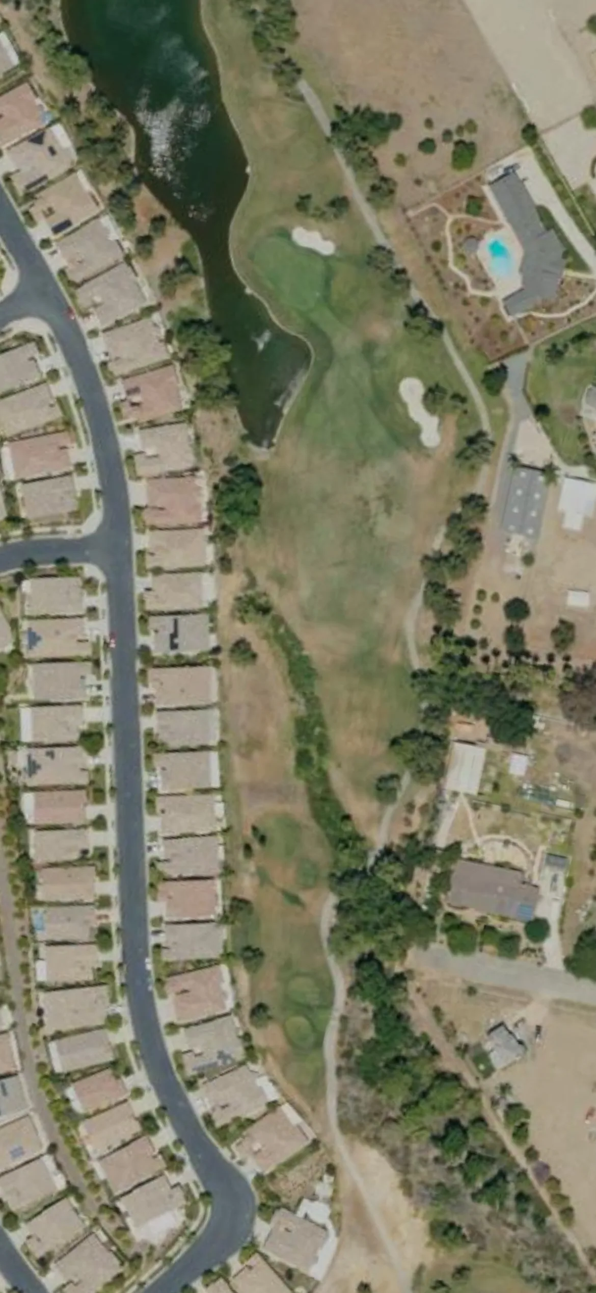Glen Ivy Golf Club hole 11 aerial preview, par 4, 318 yards