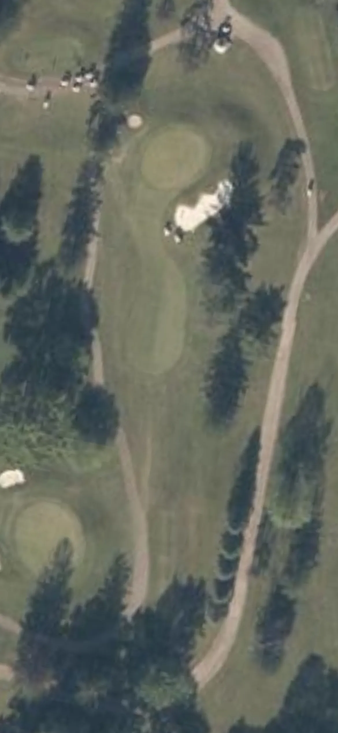 Mayfair Country Club hole 9 aerial preview, par 3, 153 yards