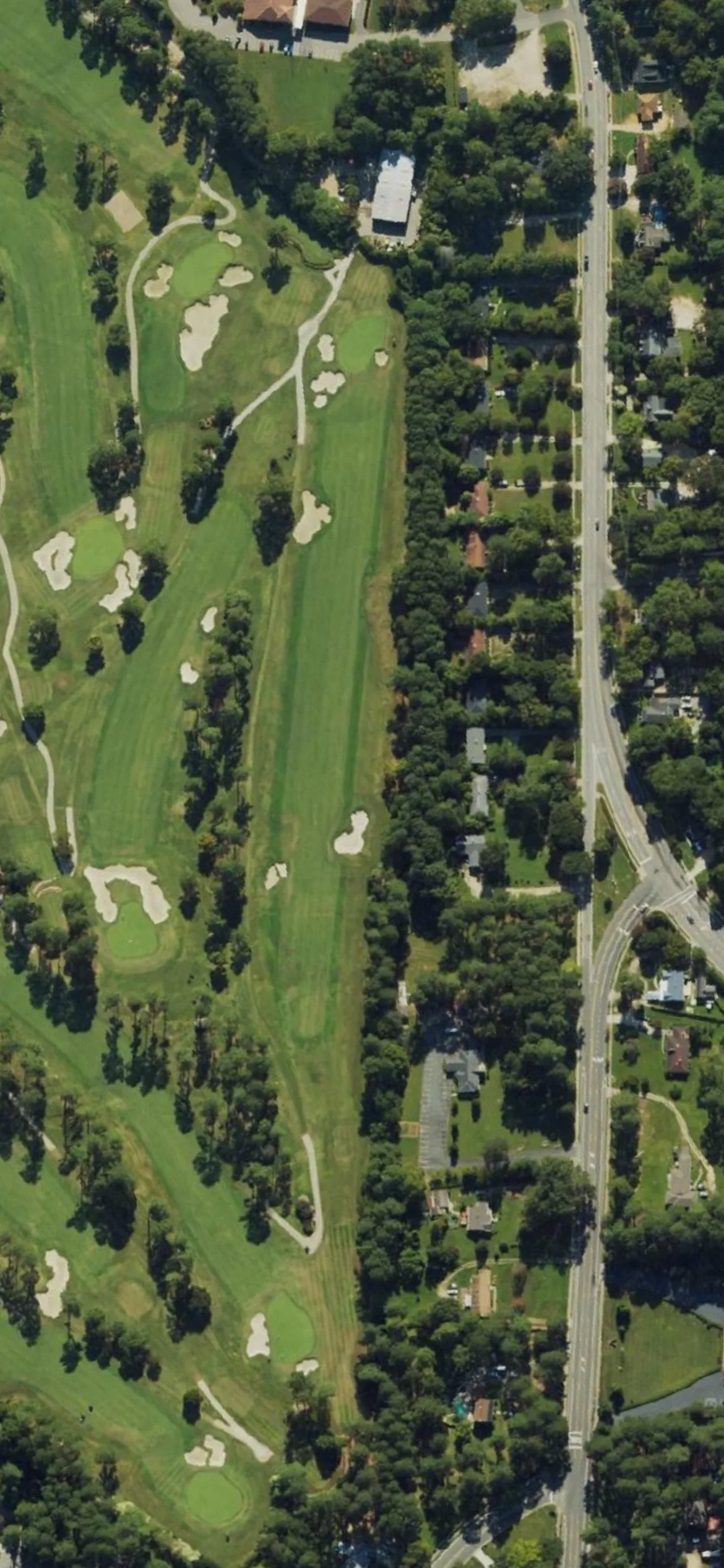 Raleigh CC hole 12 aerial preview, par 5, 626 yards