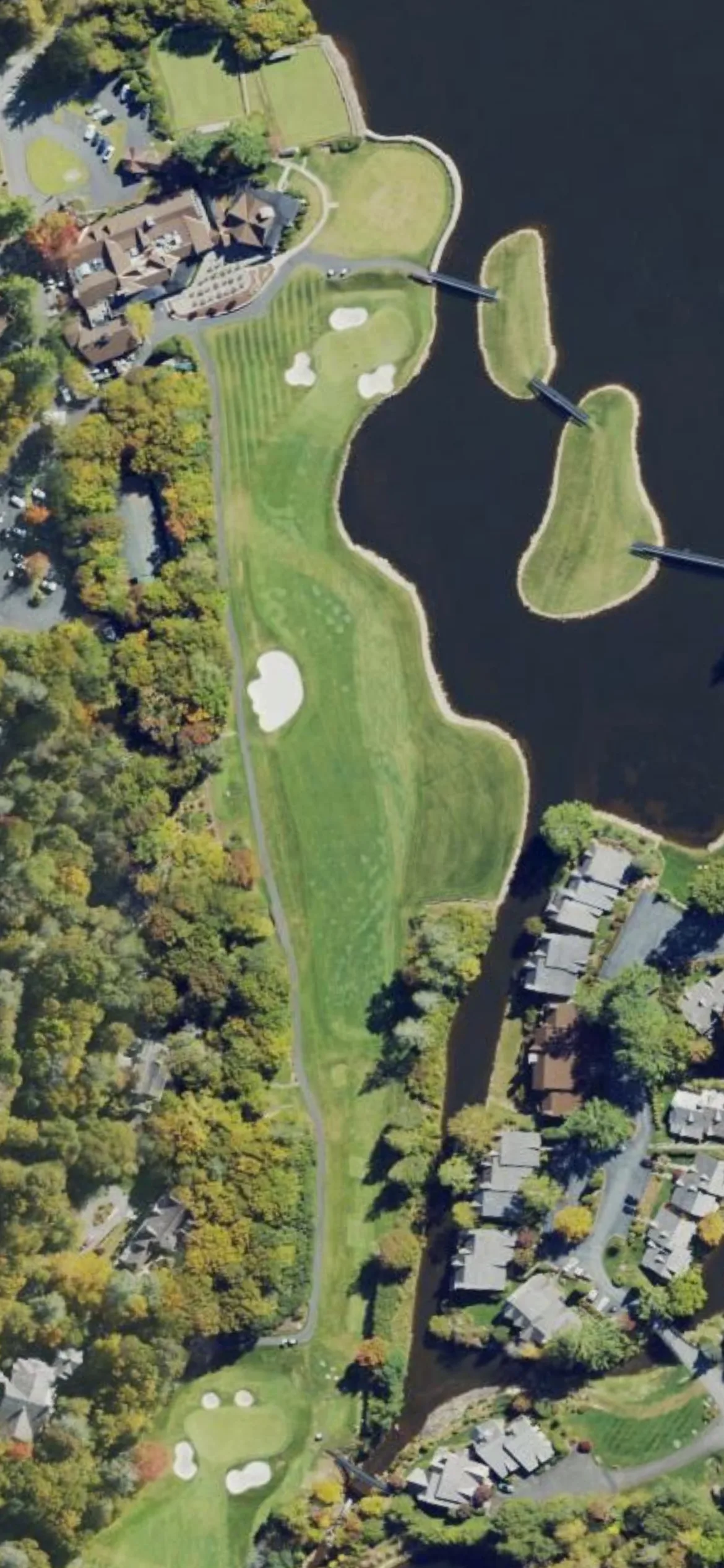 Grandfather G&CC - Grandfather hole 18 aerial preview, par 4, 436 yards