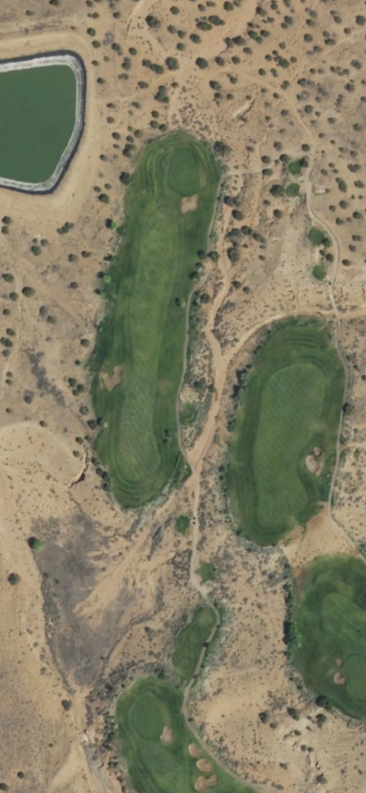 Twin Warriors GC hole 2 aerial preview, par 4, 479 yards
