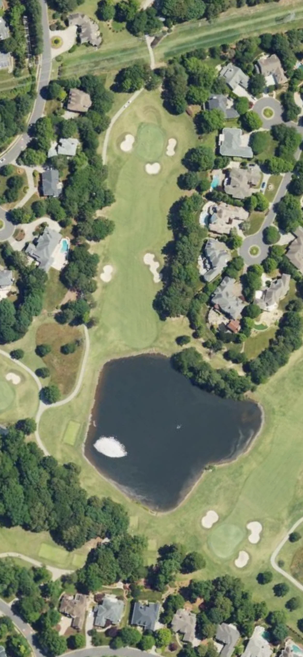 Ballantyne CC hole 4 aerial preview, par 4, 374 yards
