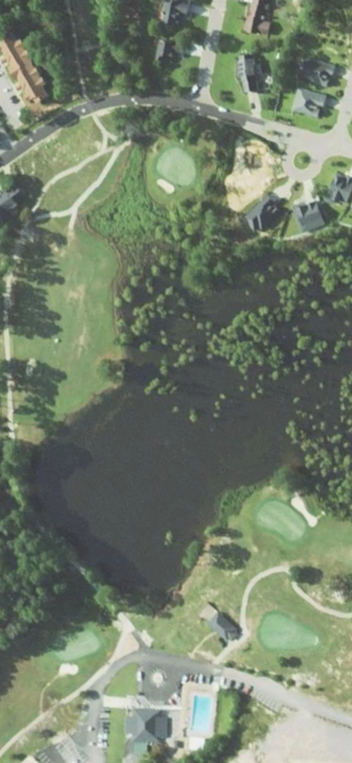 King's Grant G&CC hole 14 aerial preview, par 4, 370 yards