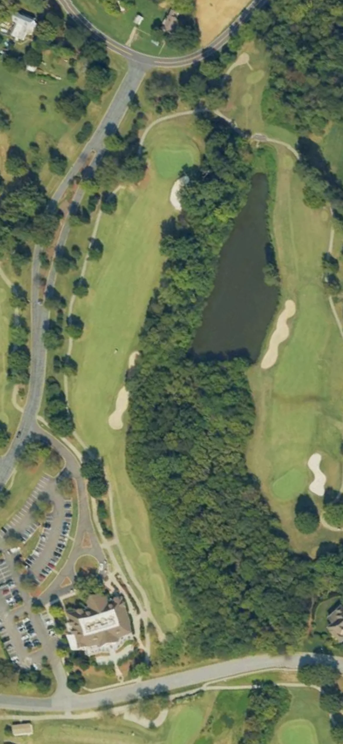 Salem Glen CC hole 10 aerial preview, par 4, 376 yards