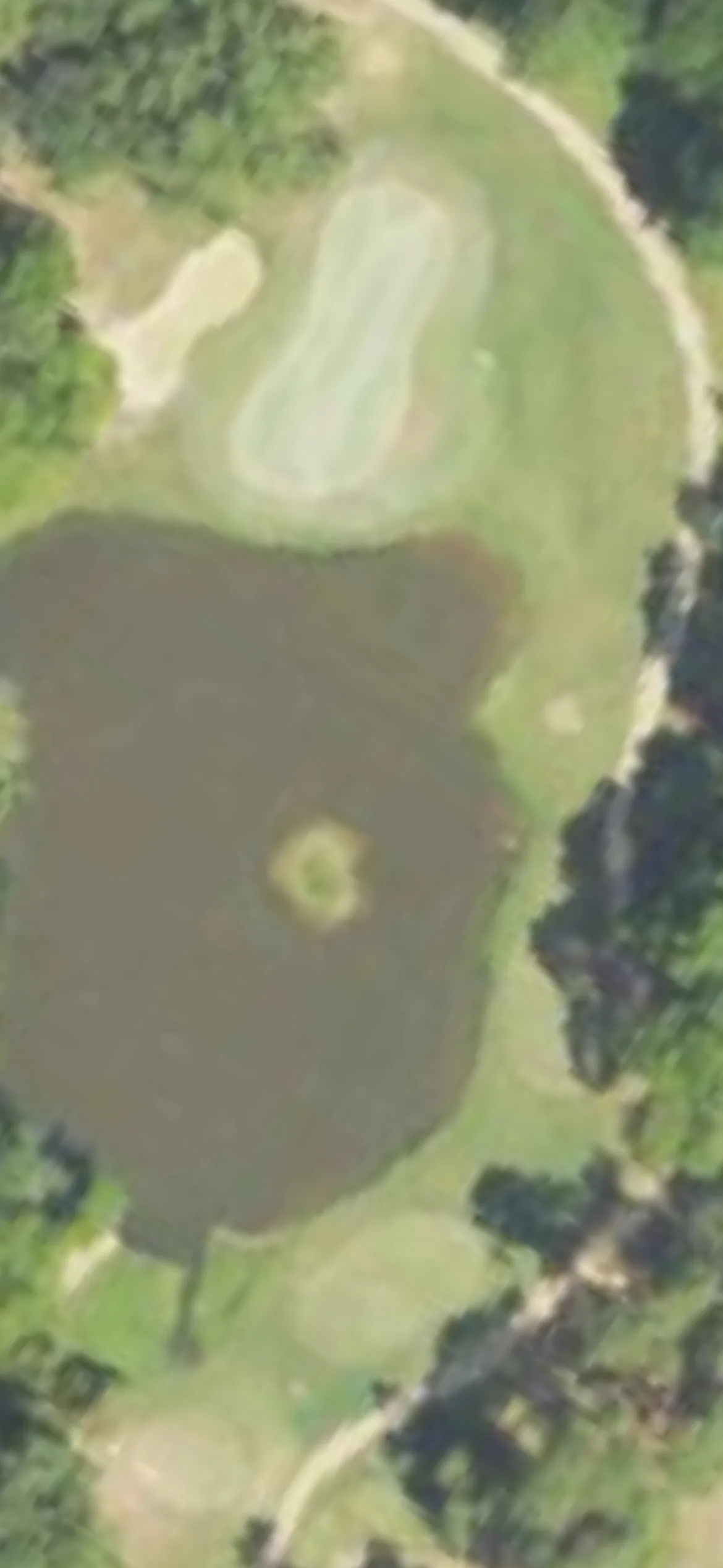 Randy Watkins - Whisper Lake hole 12 aerial preview, par 3, 125 yards