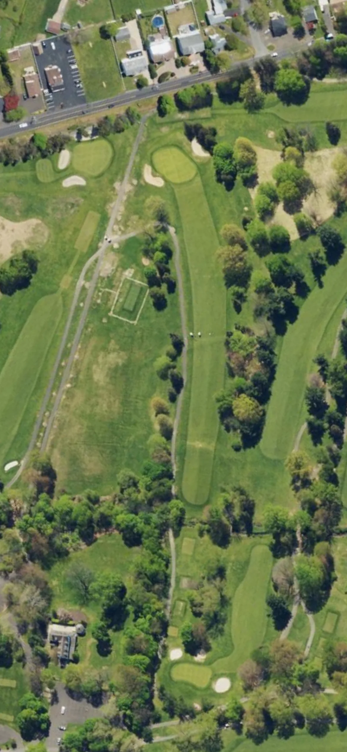 Bensalem Country Club hole 17 aerial preview, par 4, 402 yards