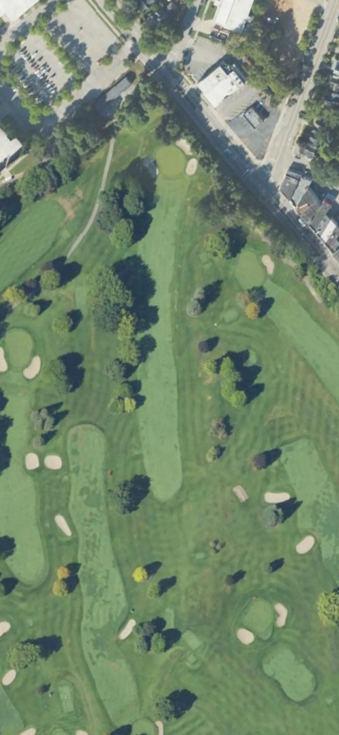 Kent Country Club hole 17 aerial preview, par 4, 404 yards