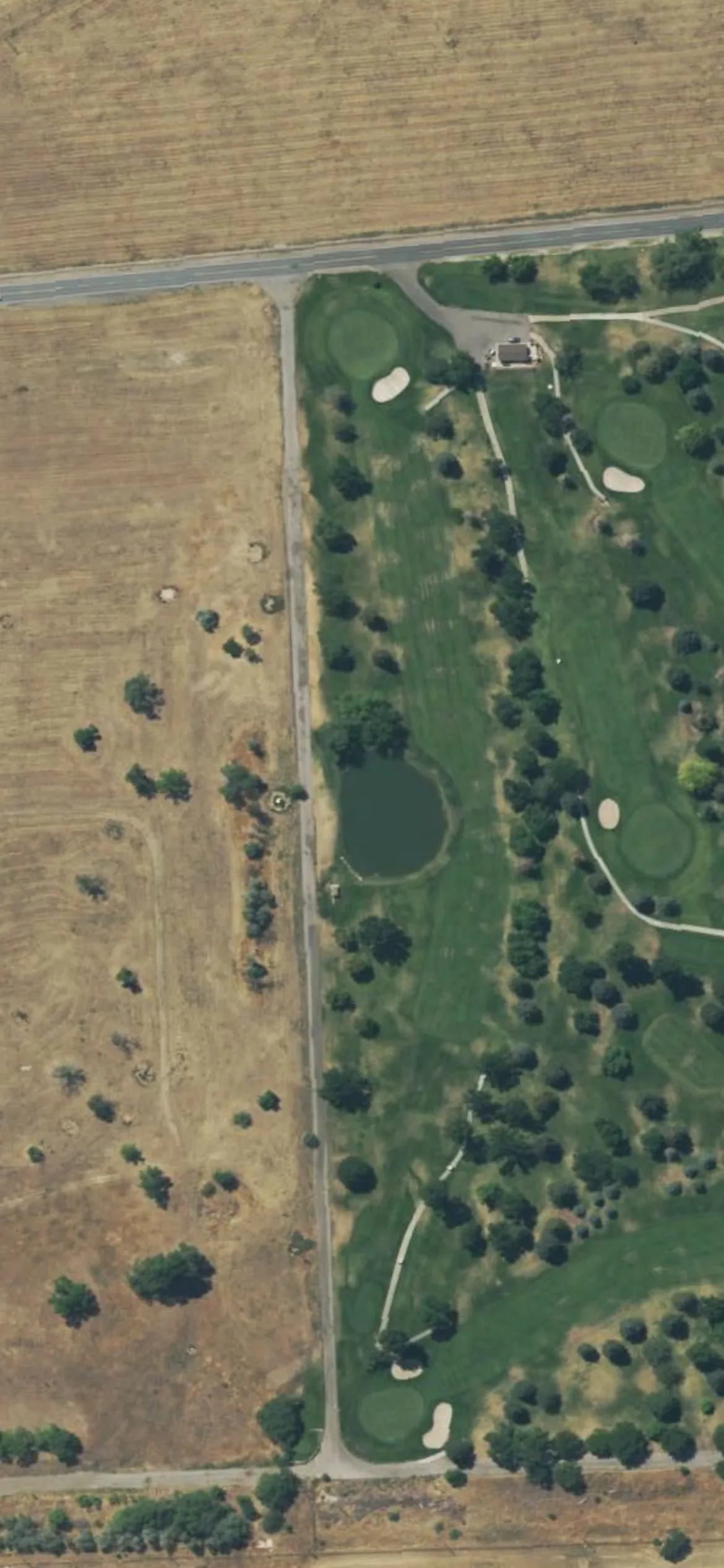 Hubbard GC at Hill AFB hole 5 aerial preview, par 5, 507 yards