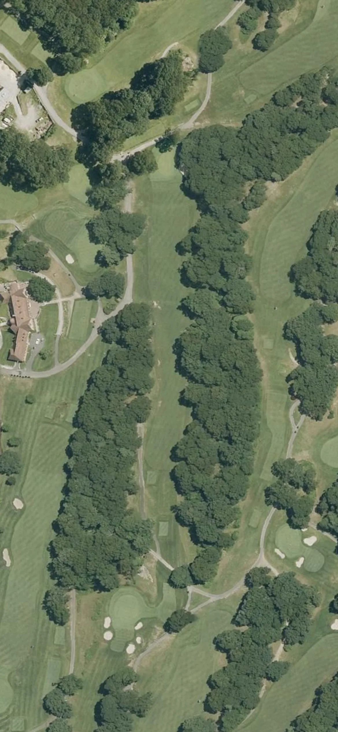 George Wright Municipal Golf Course hole 9 aerial preview, par 4, 449 yards