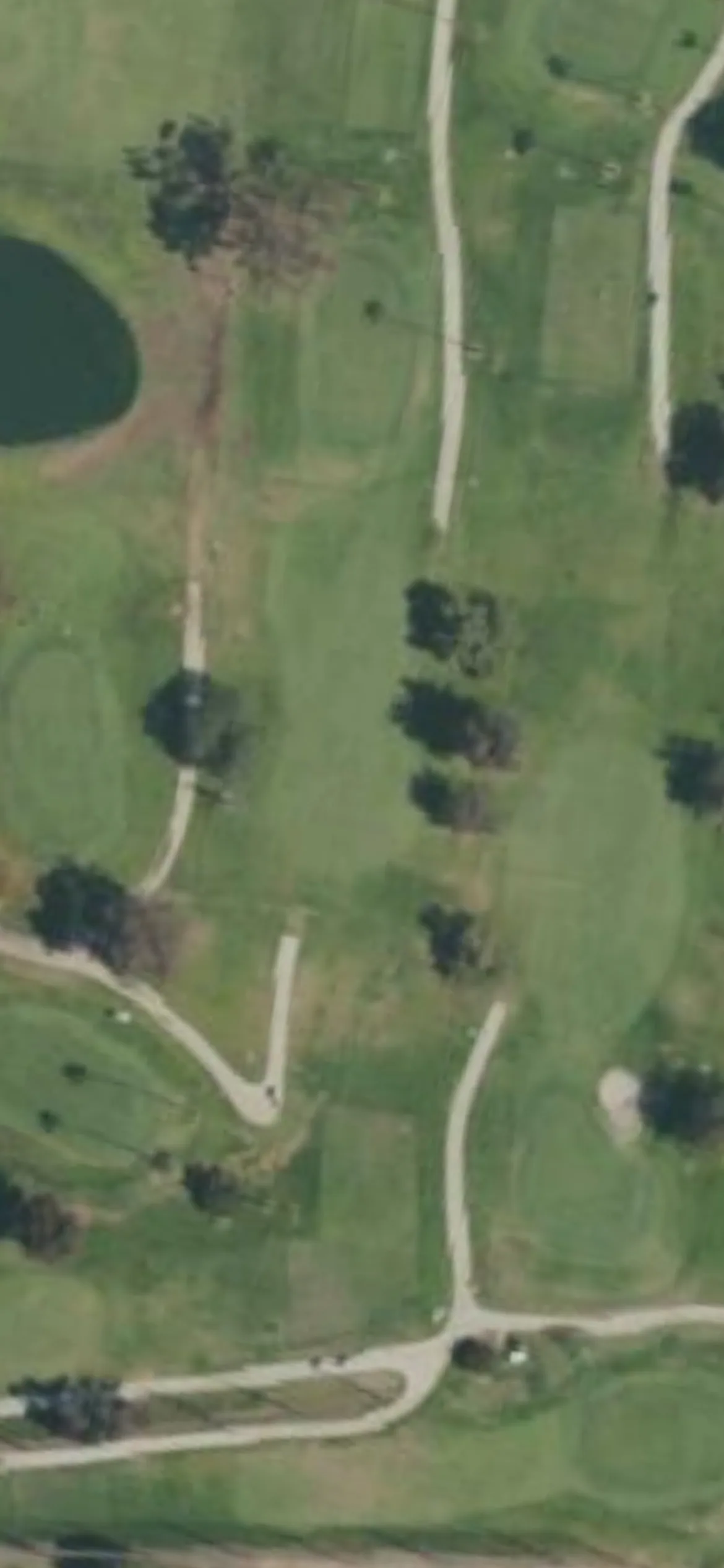 Westchester Golf Course hole 8 aerial preview, par 3, 145 yards