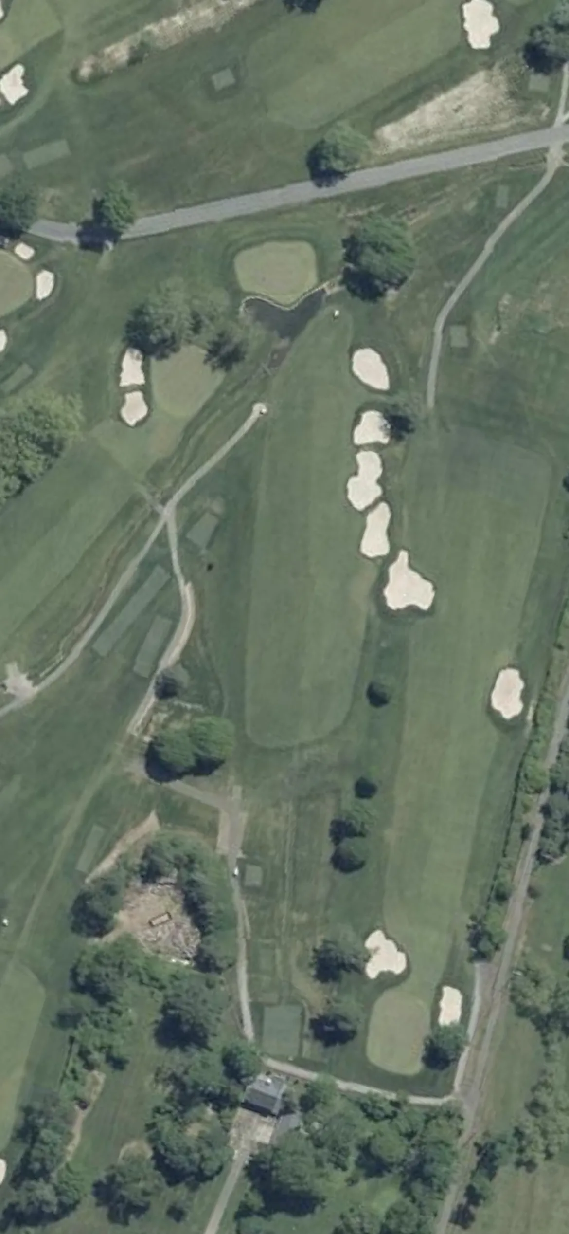 Green Spring Valley Hunt Club hole 14 aerial preview, par 4, 285 yards