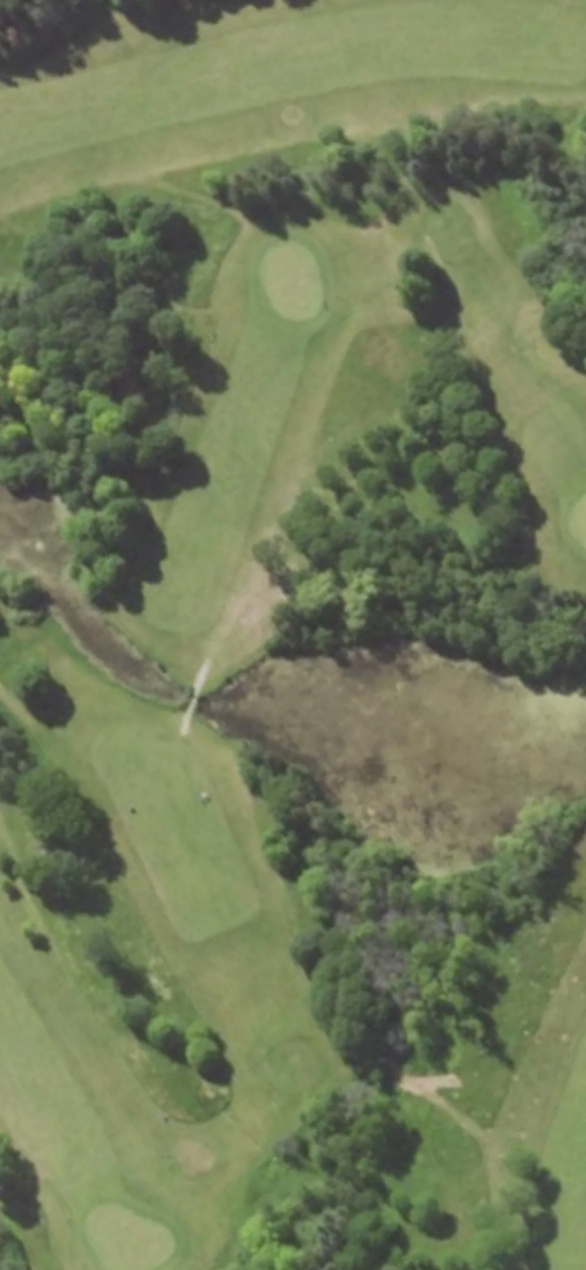 Dretzka Park GC hole 12 aerial preview, par 4, 351 yards