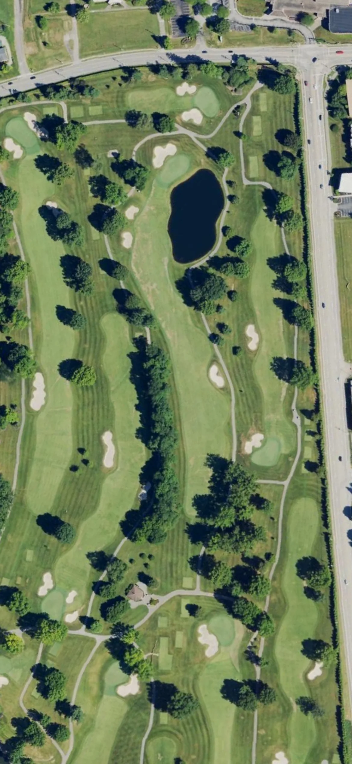Big Spring Country Club hole 10 aerial preview, par 5, 540 yards