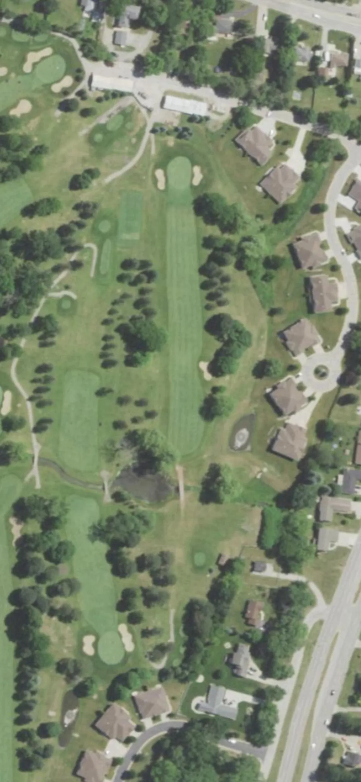 Meadowbrook Country Club hole 15 aerial preview, par 4, 412 yards