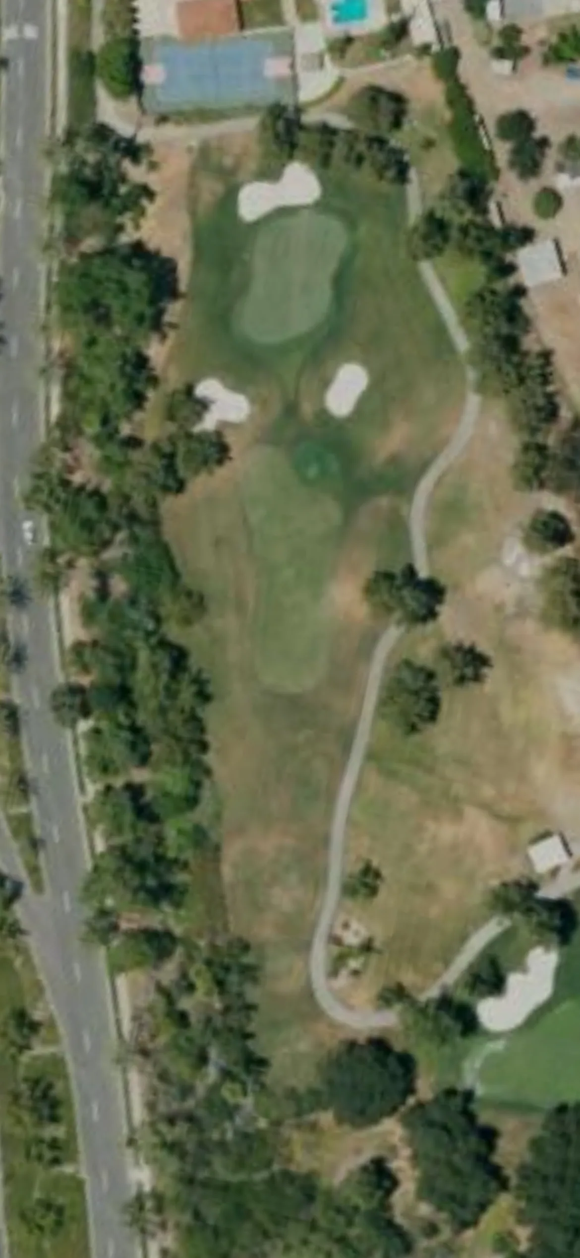 Glen Ivy Golf Club hole 5 aerial preview, par 3, 179 yards