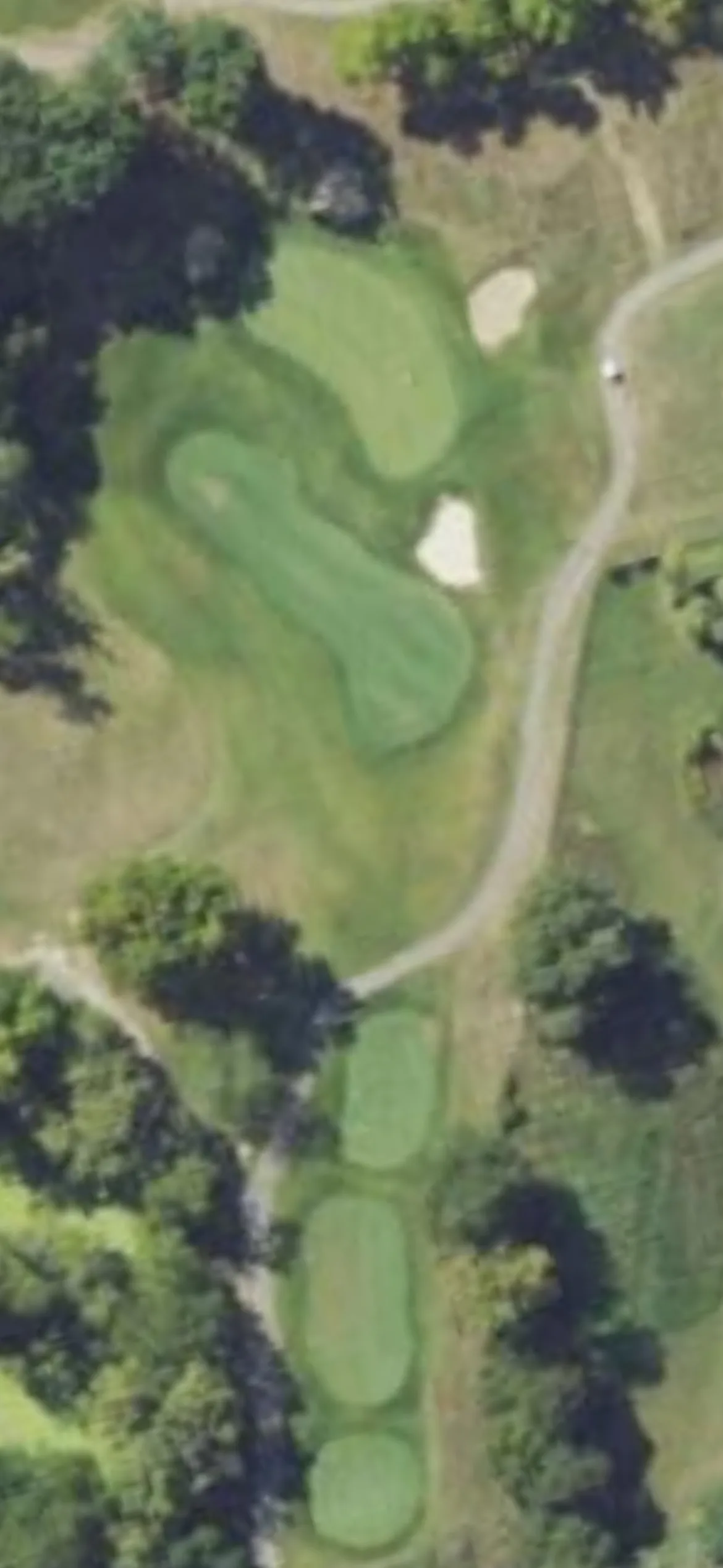 Fieldstone GC hole 2 aerial preview, par 3, 165 yards
